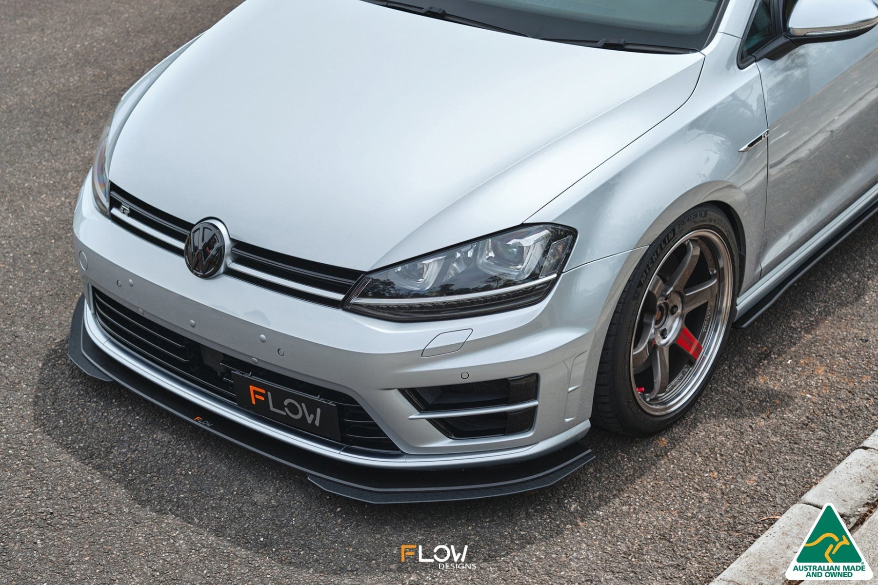 Flow Designs MK7 Golf R (USDM) Chassis Mounted Front Lip Splitter V3 - iilumolab