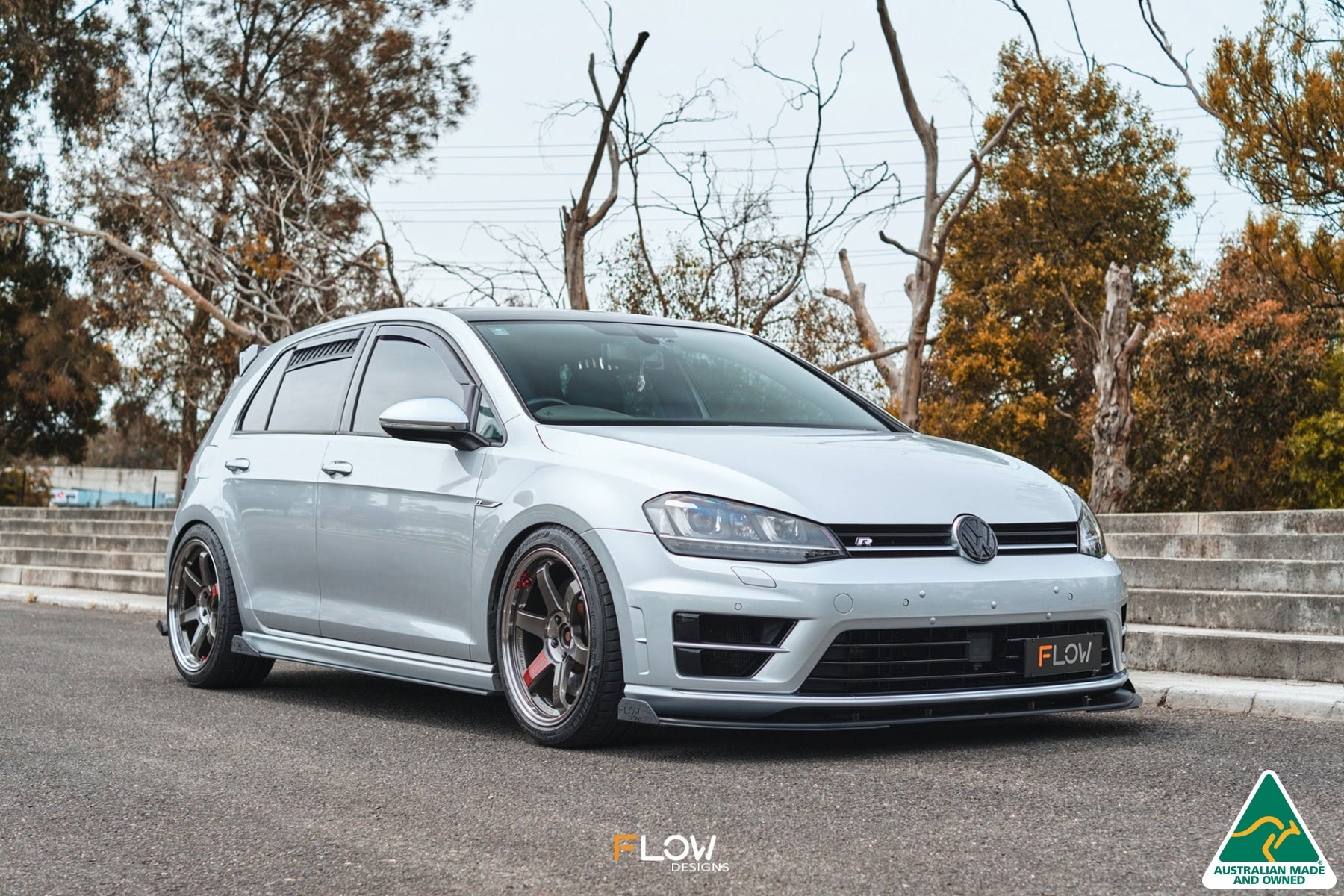 Flow Designs MK7 Golf R (USDM) Chassis Mounted Front Lip Splitter V3 - iilumolab