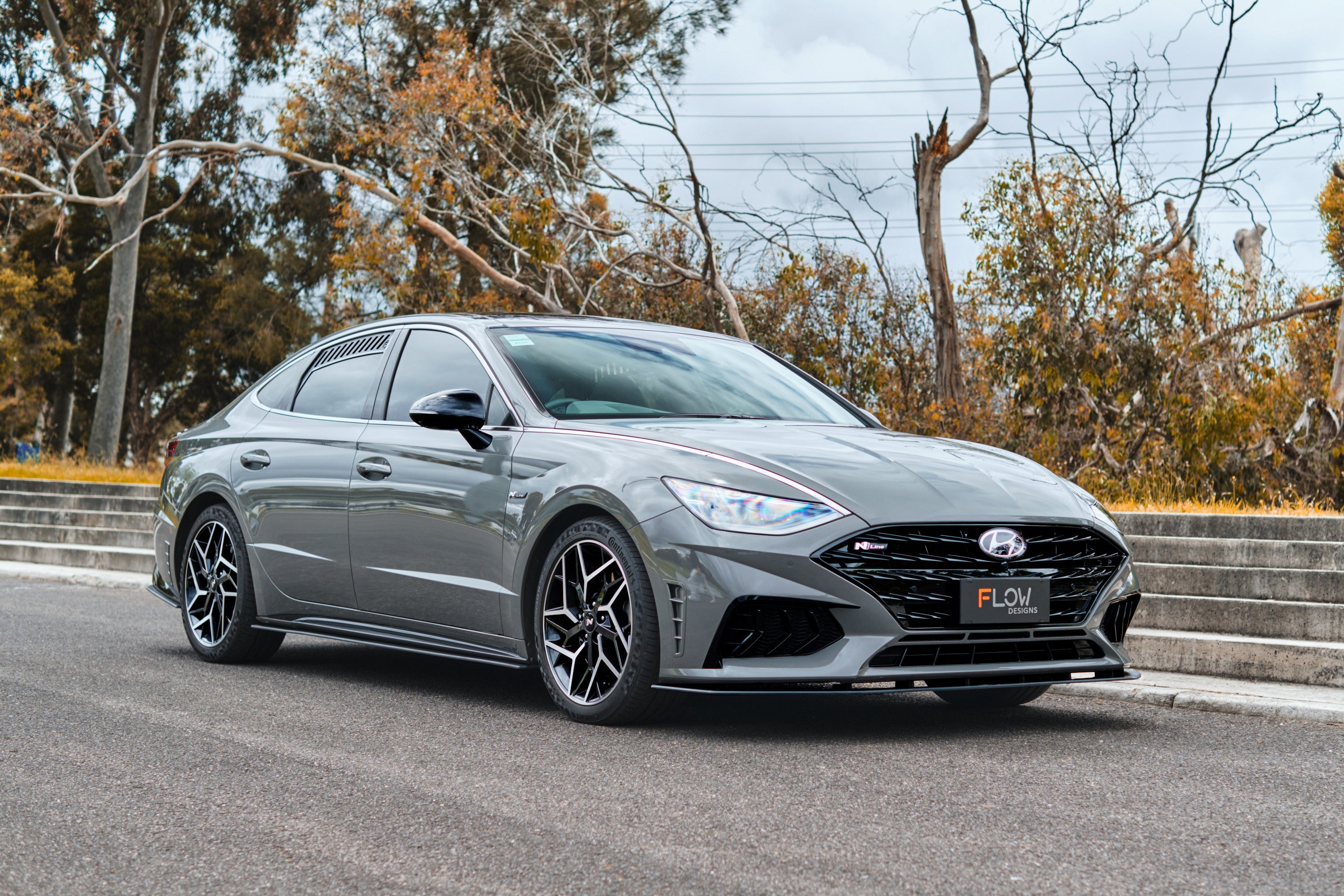 Flow Designs DN8 Sonata N Line 2020-2023 Front Lip Splitter & Reinforcement Bracket - iilumolab