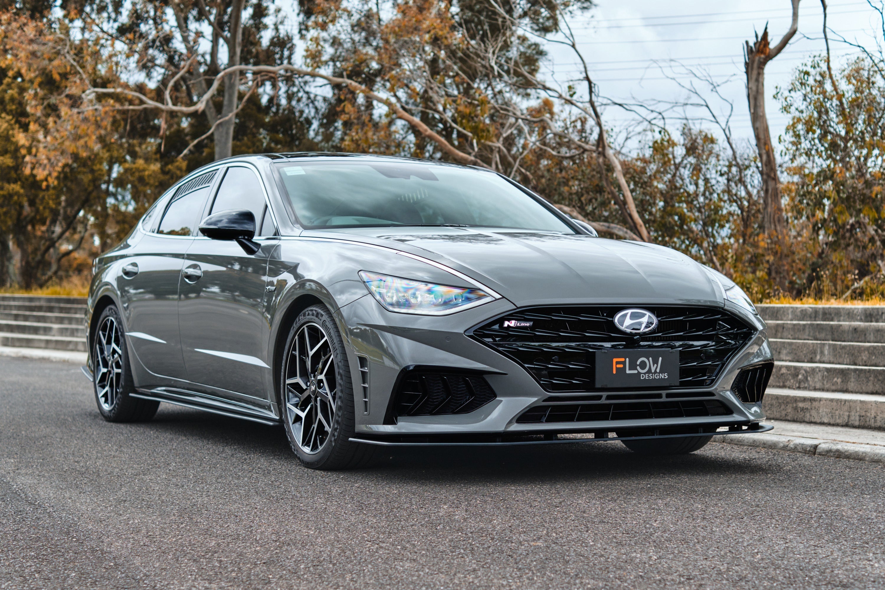 Flow Designs DN8 Sonata N Line 2020-2023 Front Lip Splitter & Reinforcement Bracket - iilumolab