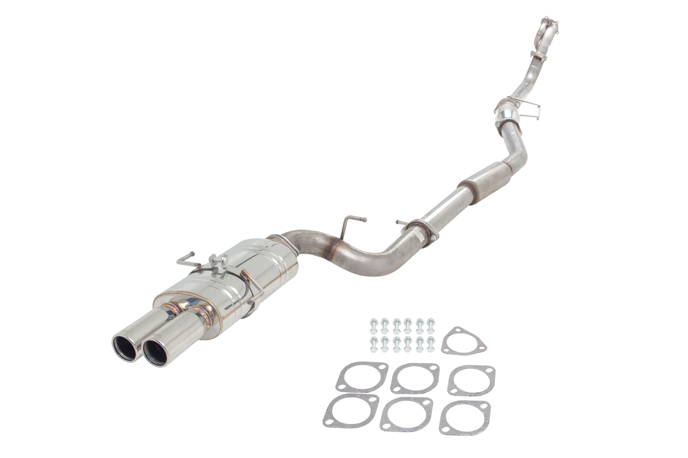 Xforce Nissan S14 Polished Oval Muffler with Twin 3" Tips - iilumolab