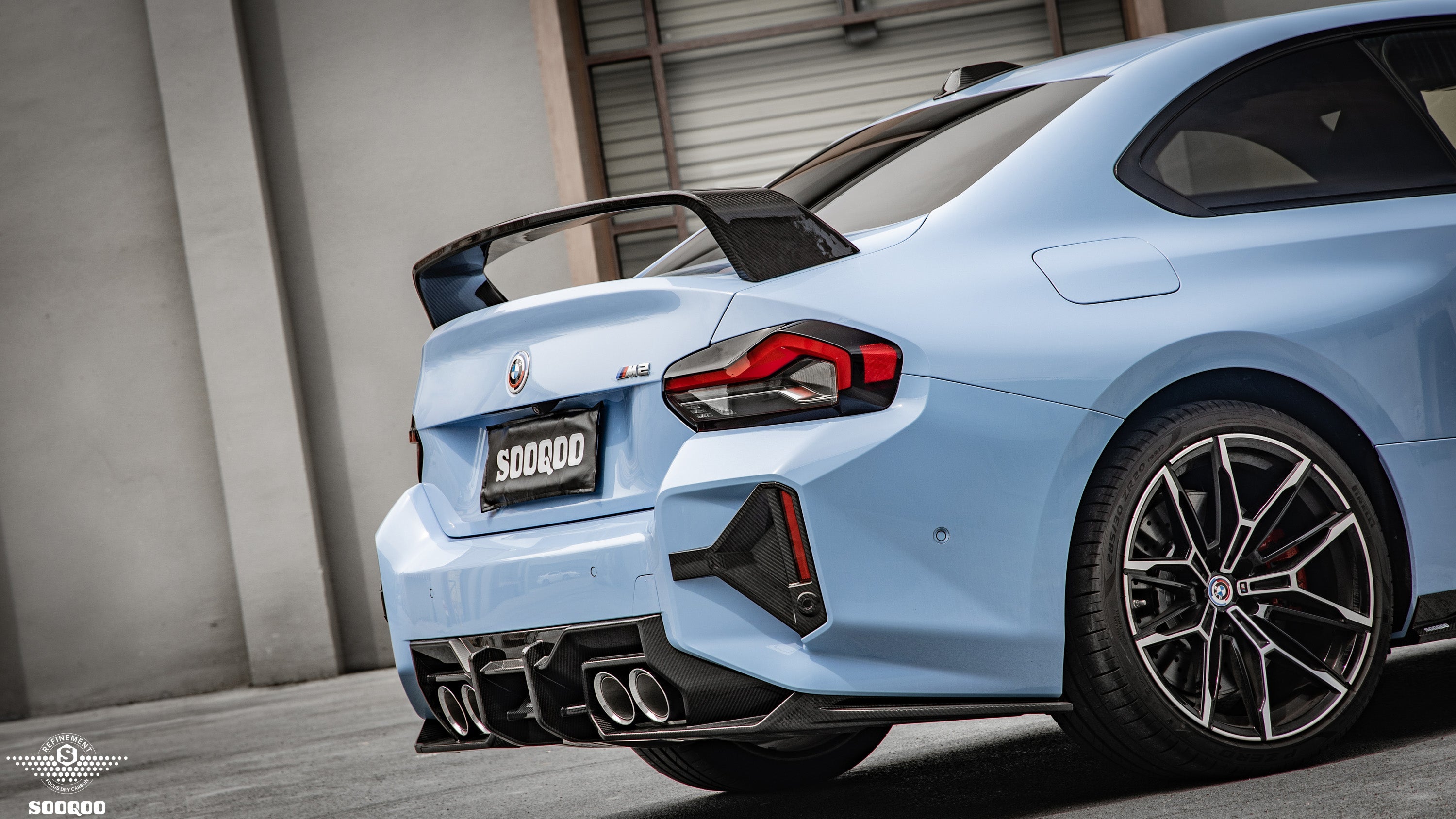 Sooqoo Pre Pregged Dry Carbon Fiber Rear Diffuser for BMW M2 G87 2023+