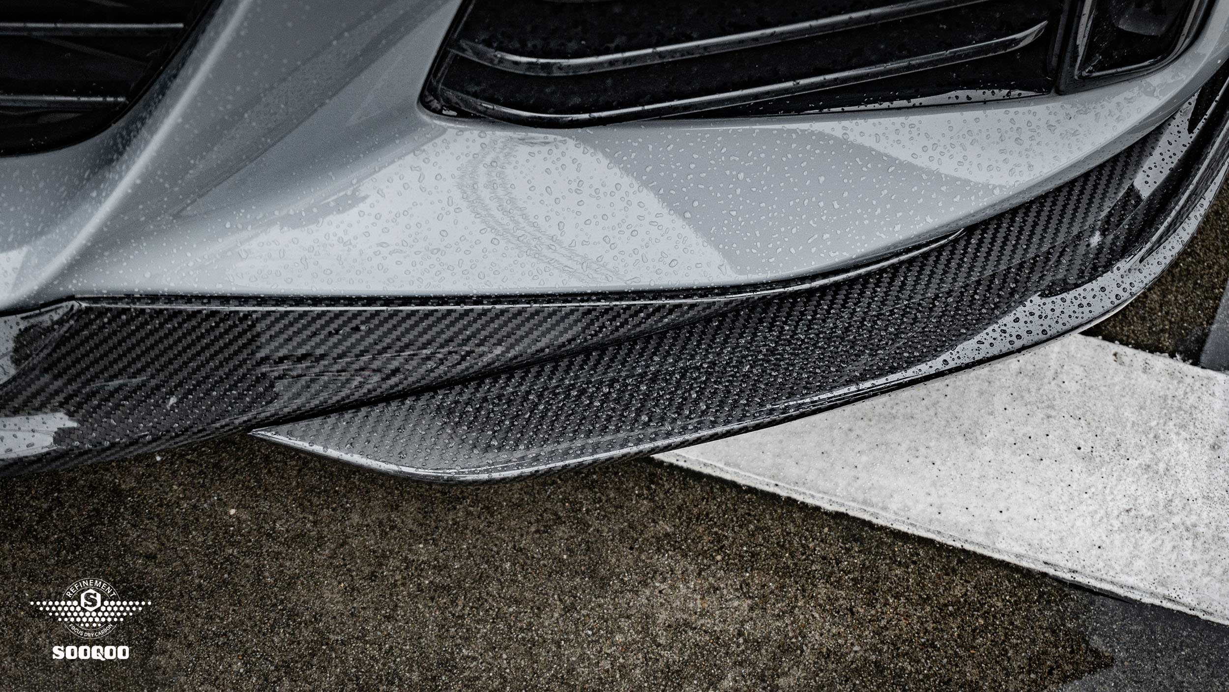 Sooqoo Pre Pregged Dry Carbon Fiber Front Lip for BMW 4 Series G26 2021+