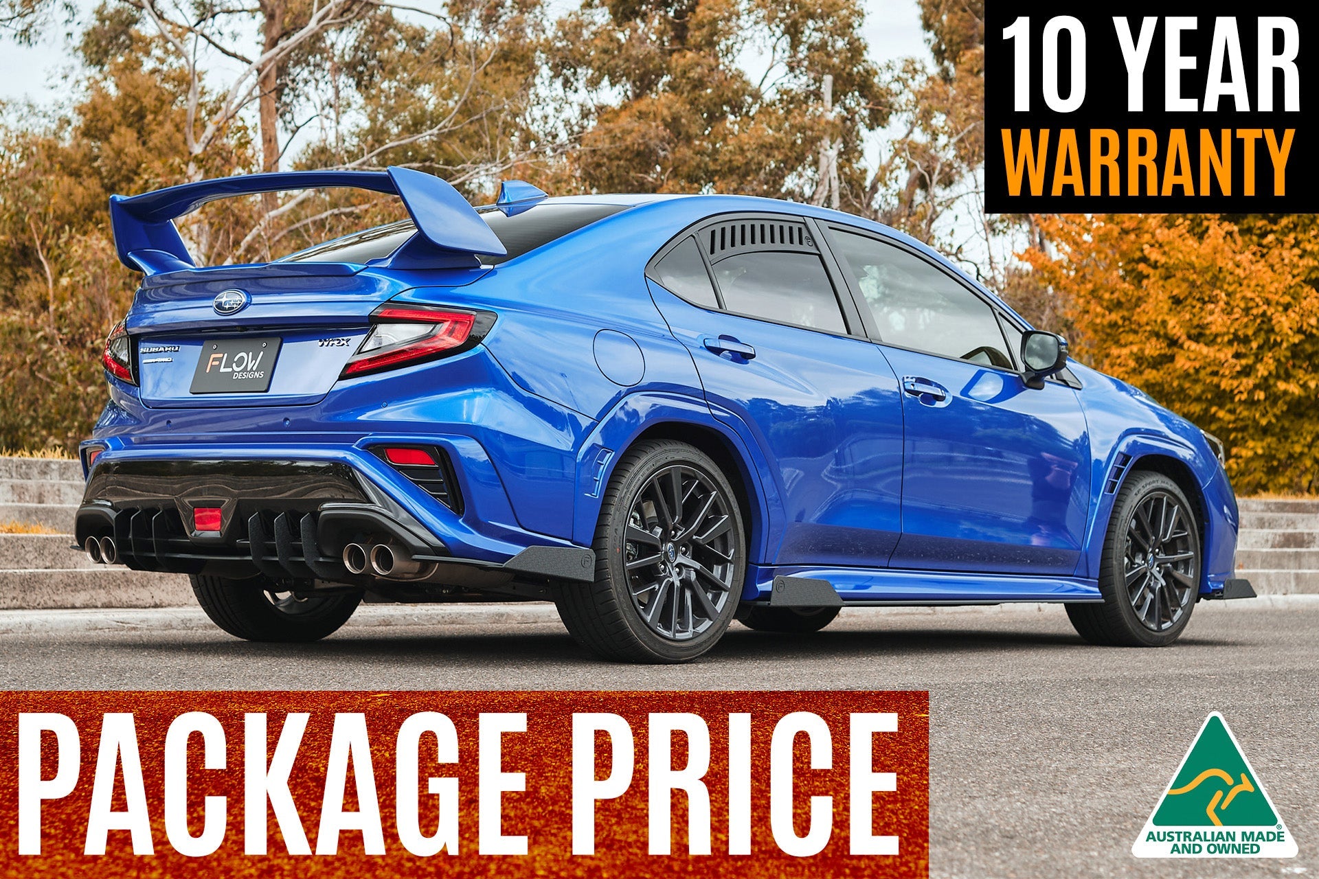 Flow Designs VB WRX Full Lip Splitter Set (GLOSS BLACK) - iilumolab