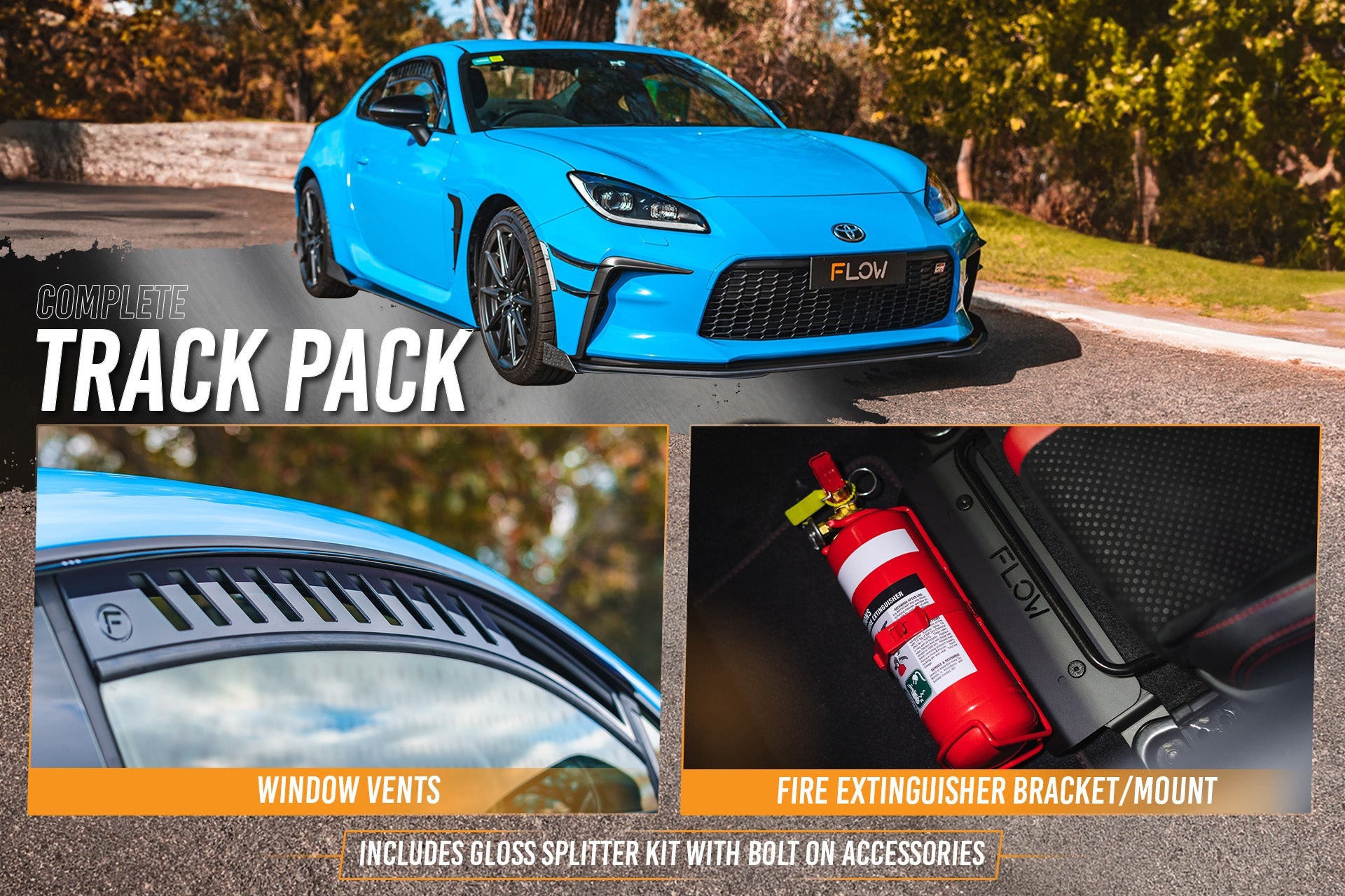 Flow Designs ZN8 GR86 Full Lip Splitter Set (GLOSS BLACK) - iilumolab