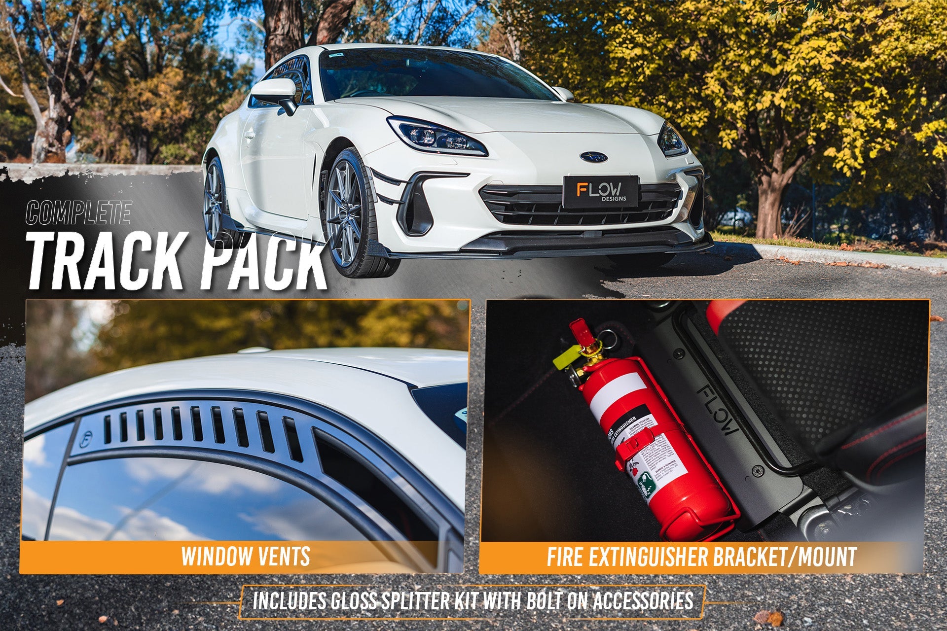Flow Designs ZD8 BRZ Full Lip Splitter Set (GLOSS BLACK) - iilumolab