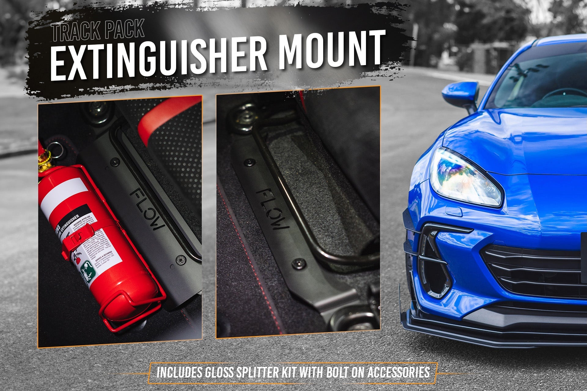 Flow Designs ZD8 BRZ STI Full Lip Splitter Set (GLOSS BLACK) - iilumolab