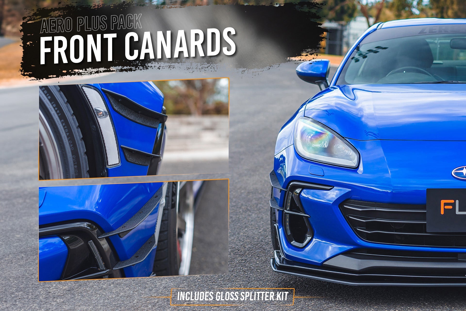 Flow Designs ZD8 BRZ STI Full Lip Splitter Set (GLOSS BLACK) - iilumolab