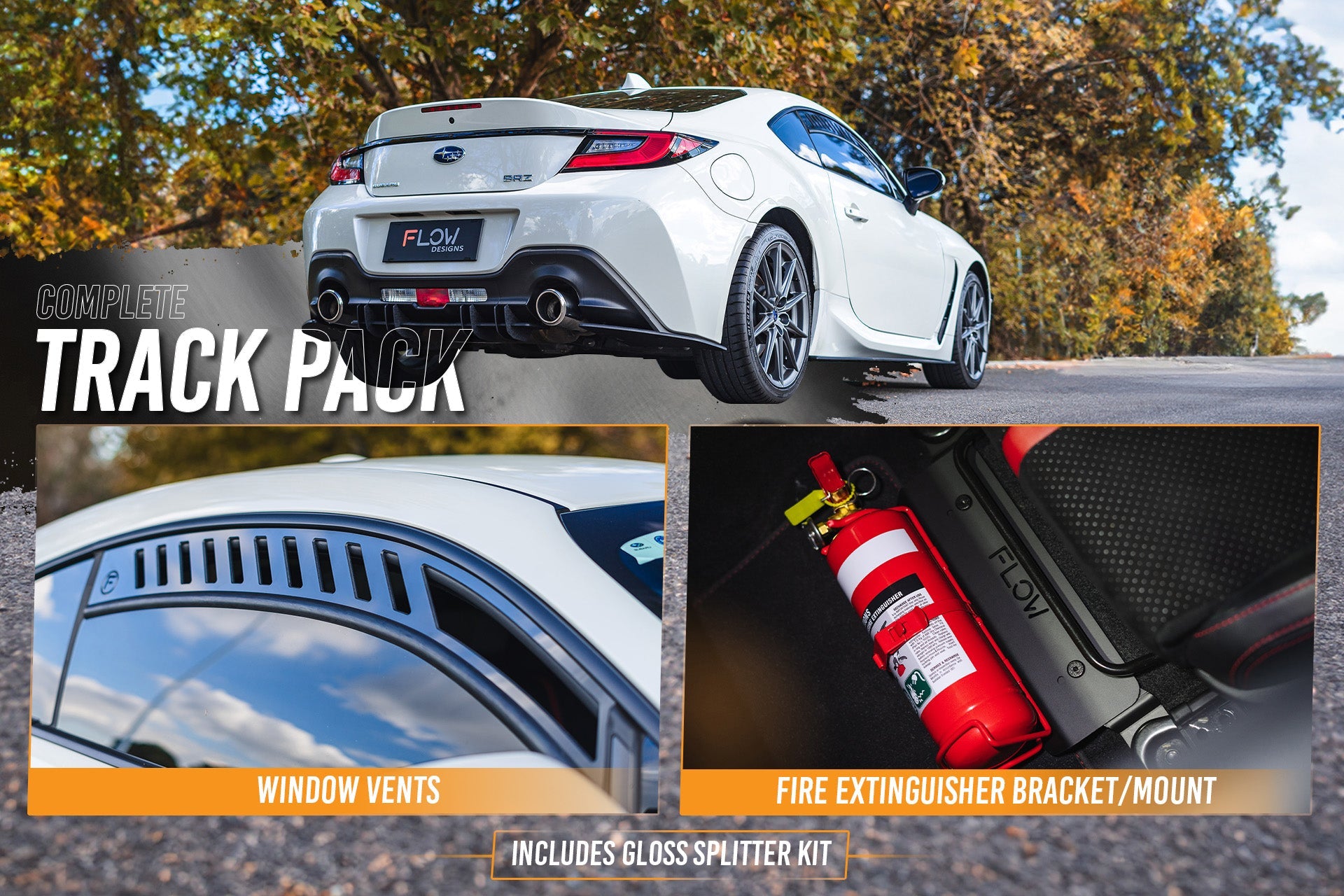 Flow Designs ZD8 BRZ Full Lip Splitter Set (GLOSS BLACK) - iilumolab