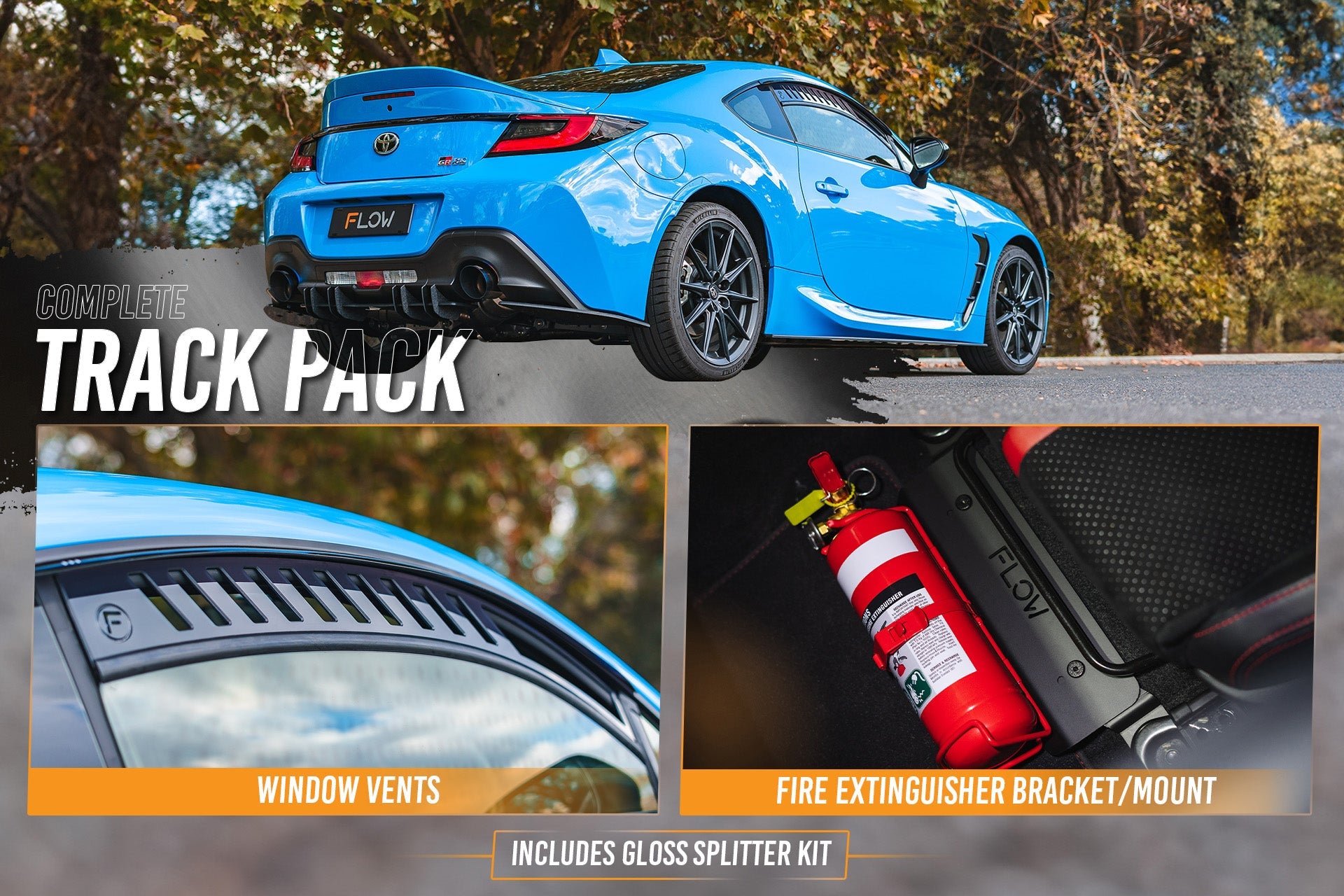 Flow Designs ZN8 GR86 Full Lip Splitter Set (GLOSS BLACK) - iilumolab