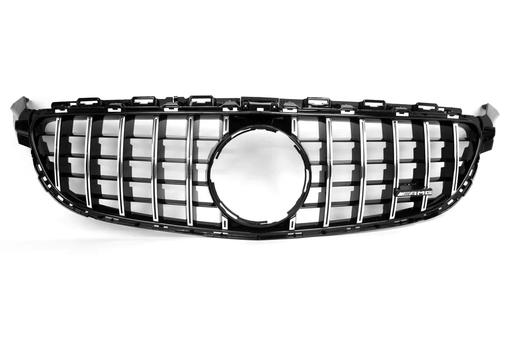 AMG Panamericana Style Grille for Mercedes C63 C205/W205 15-18 - Silver - iilumolab