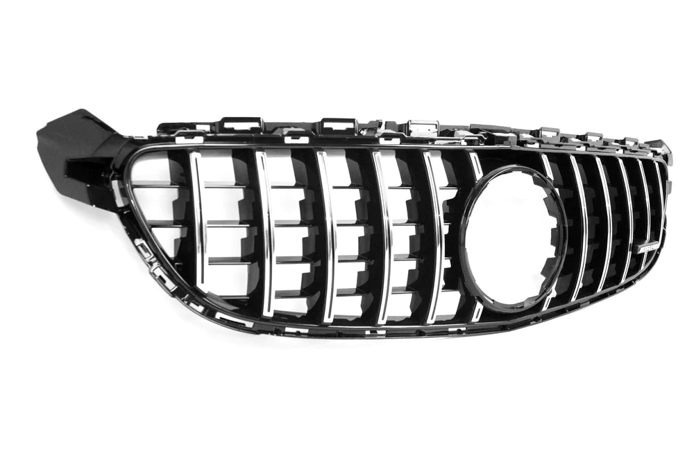 AMG Panamericana Style Grille for Mercedes C63 C205/W205 15-18 - Silver - iilumolab