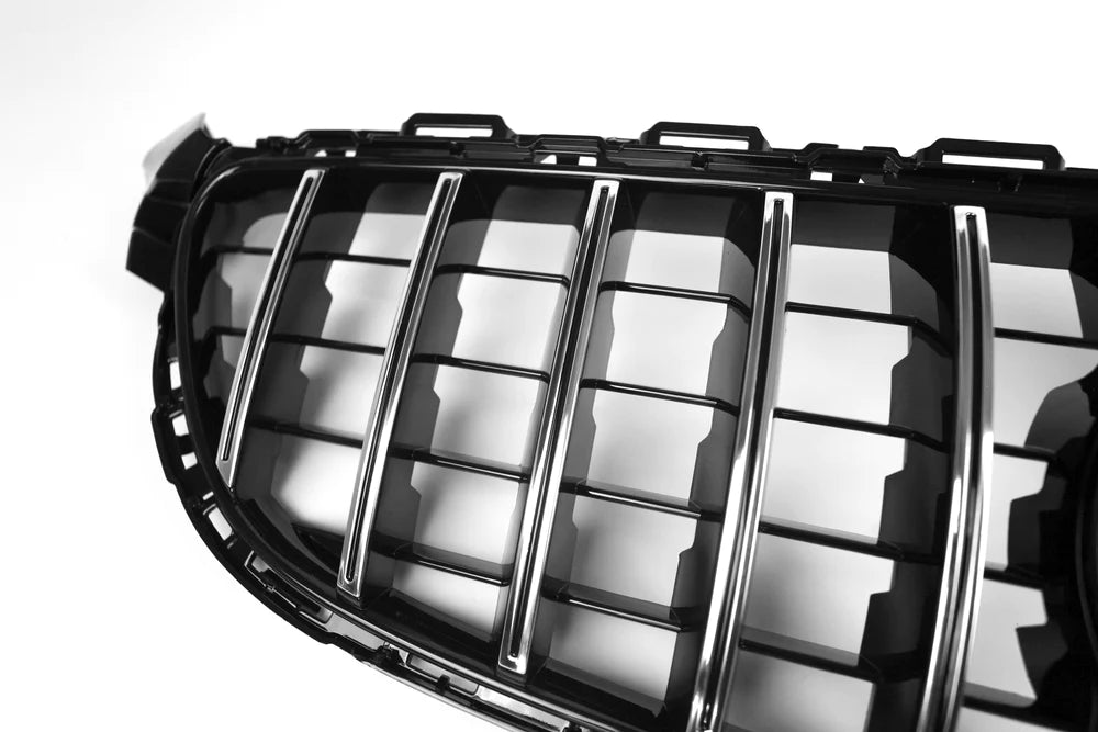 AMG Panamericana Style Grille for Mercedes C63 C205/W205 15-18 - Silver - iilumolab