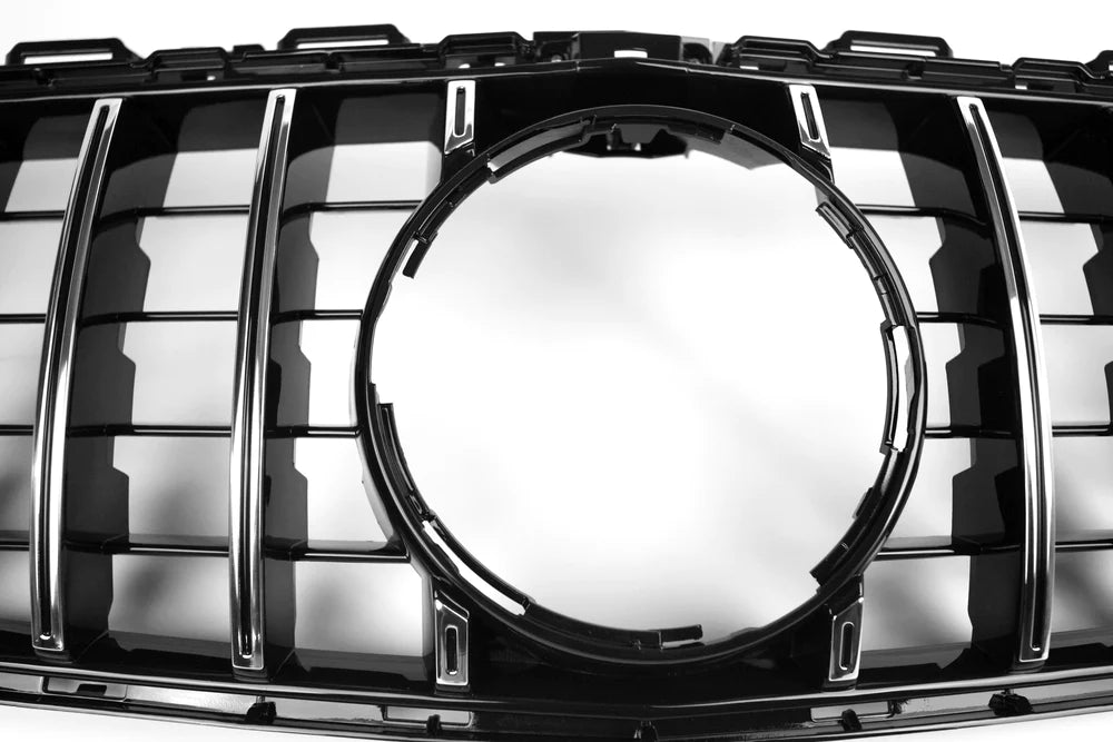 AMG Panamericana Style Grille for Mercedes C63 C205/W205 15-18 - Silver - iilumolab