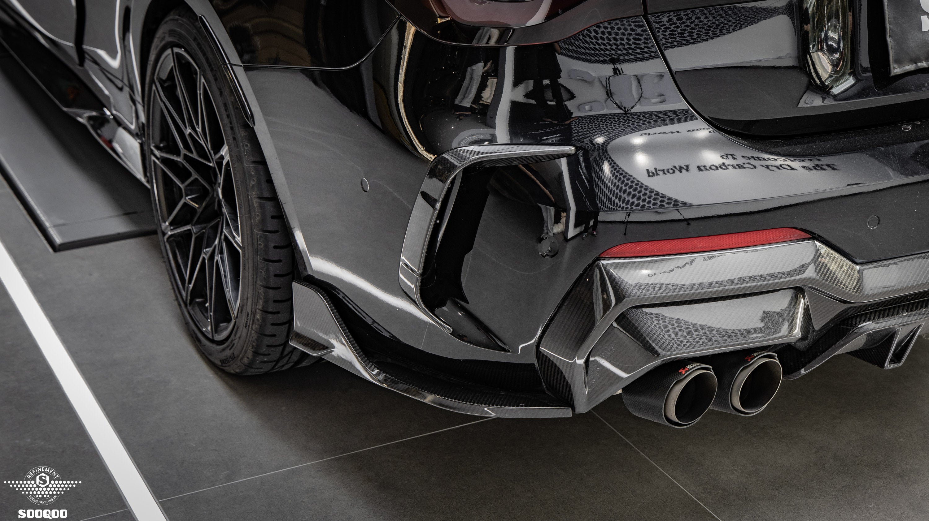 Sooqoo Pre Pregged Dry Carbon Fiber Rear Canard for BMW 4 Series Coupe G22 G23 2020+