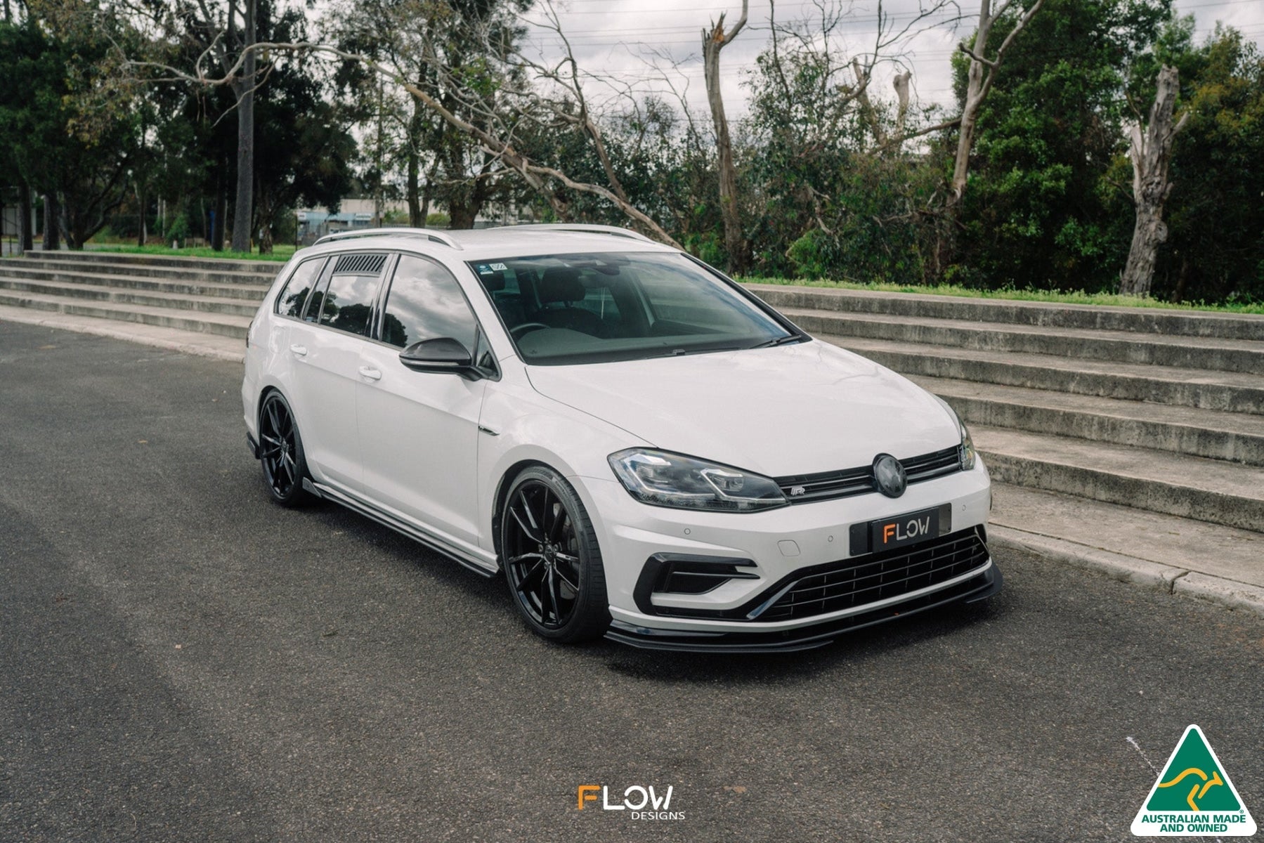 Flow Designs MK7.5 Golf R Wagon Front Lip Splitter Extensions (Pair) - iilumolab