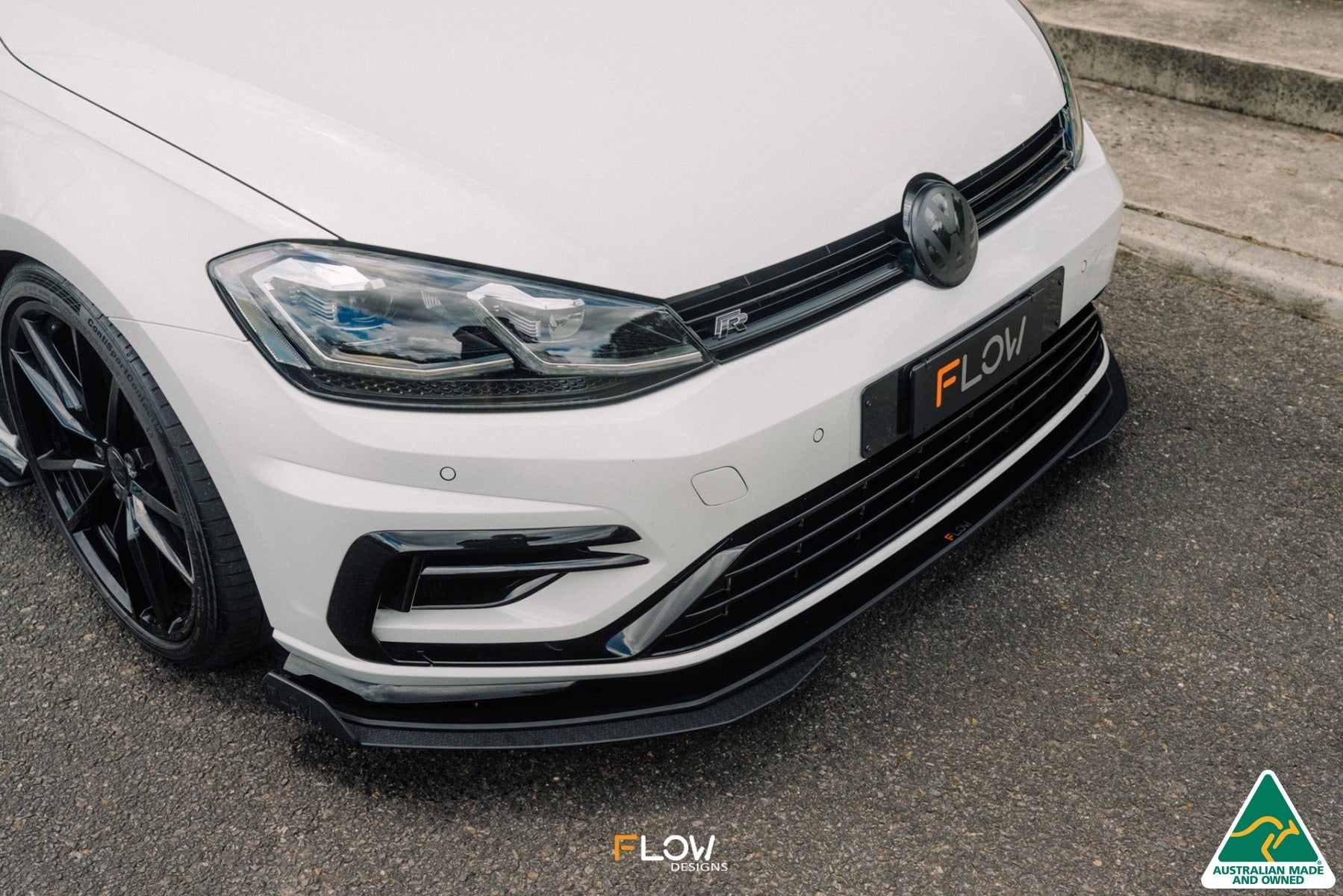 Flow Designs MK7.5 Golf R Wagon Front Lip Splitter Extensions (Pair) - iilumolab