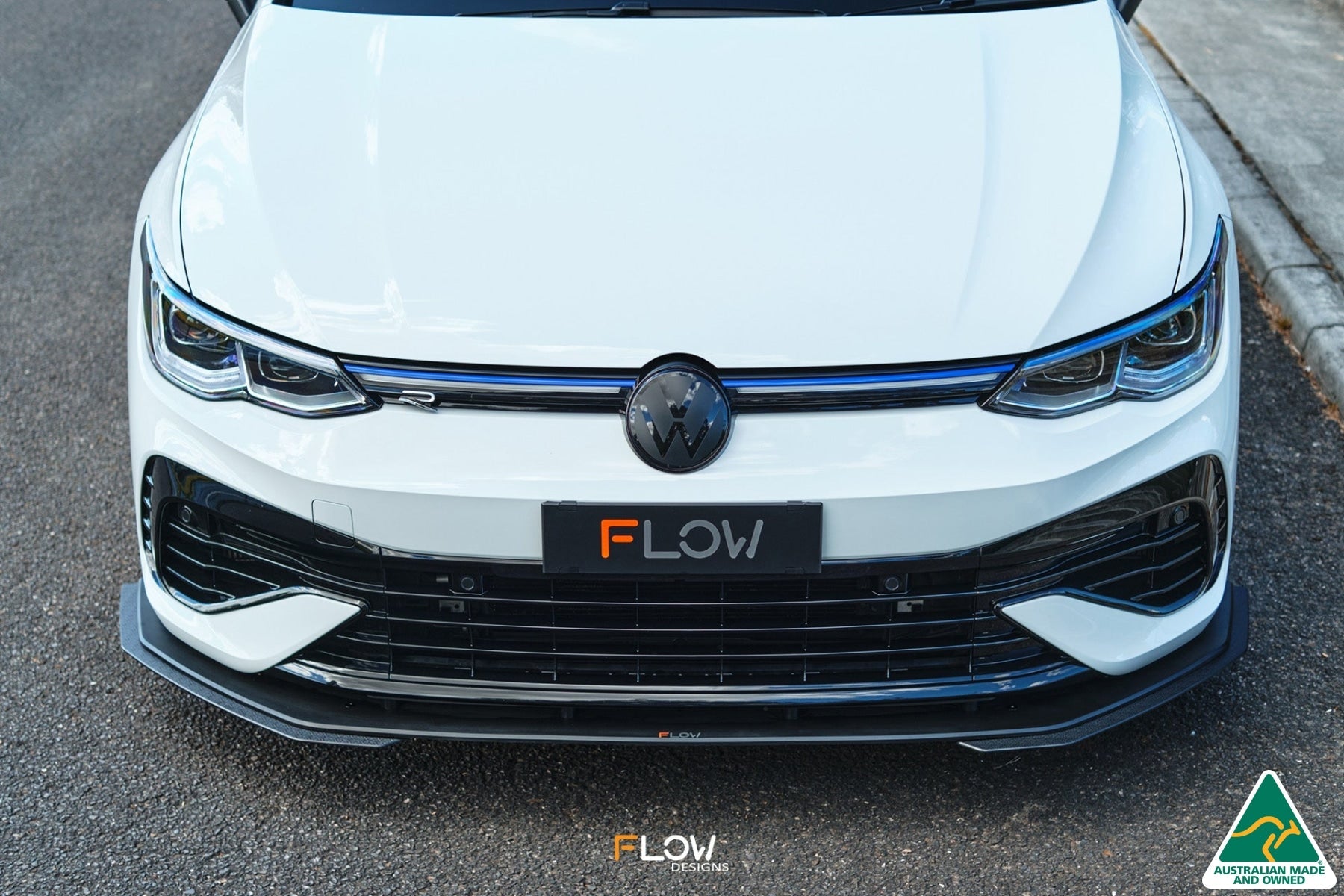 Flow Designs MK8 Golf R Front Lip Splitter Extensions (Pair) - iilumolab