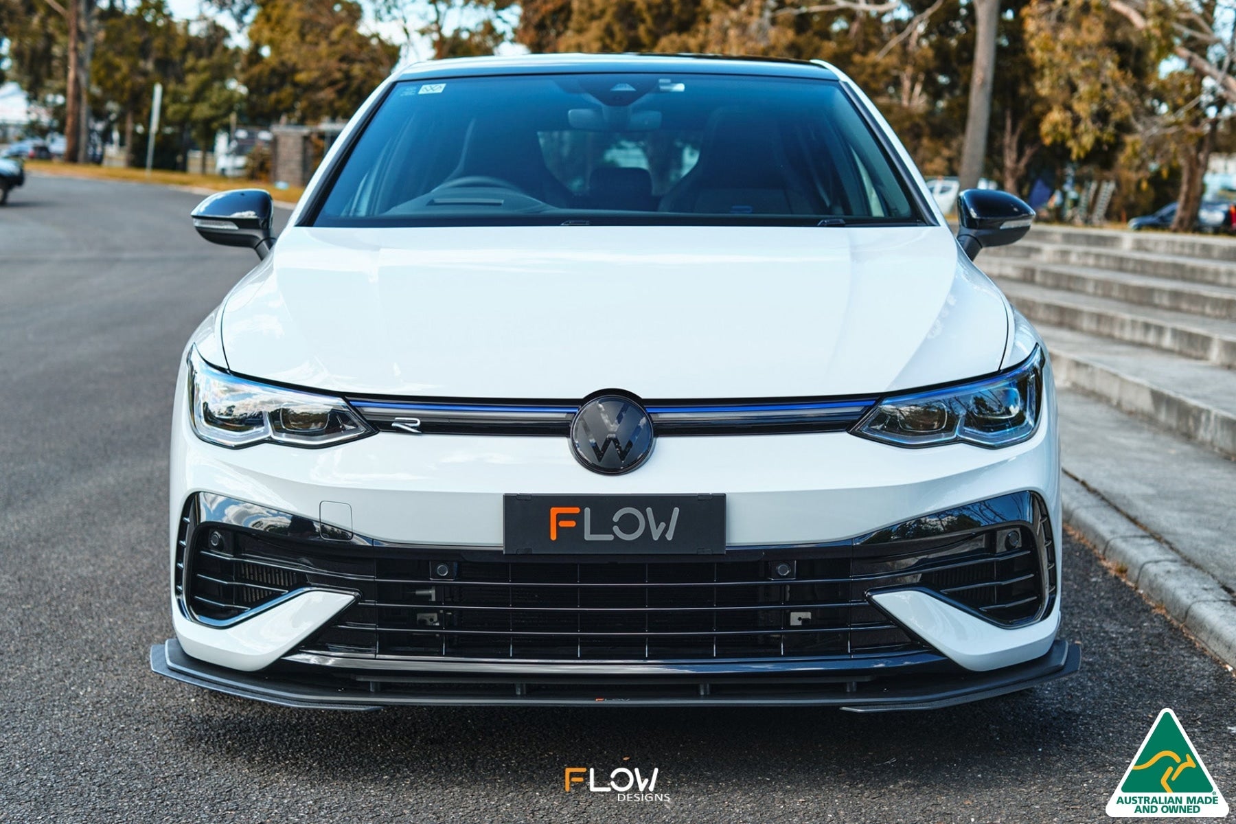 Flow Designs MK8 Golf R Front Lip Splitter Extensions (Pair) - iilumolab