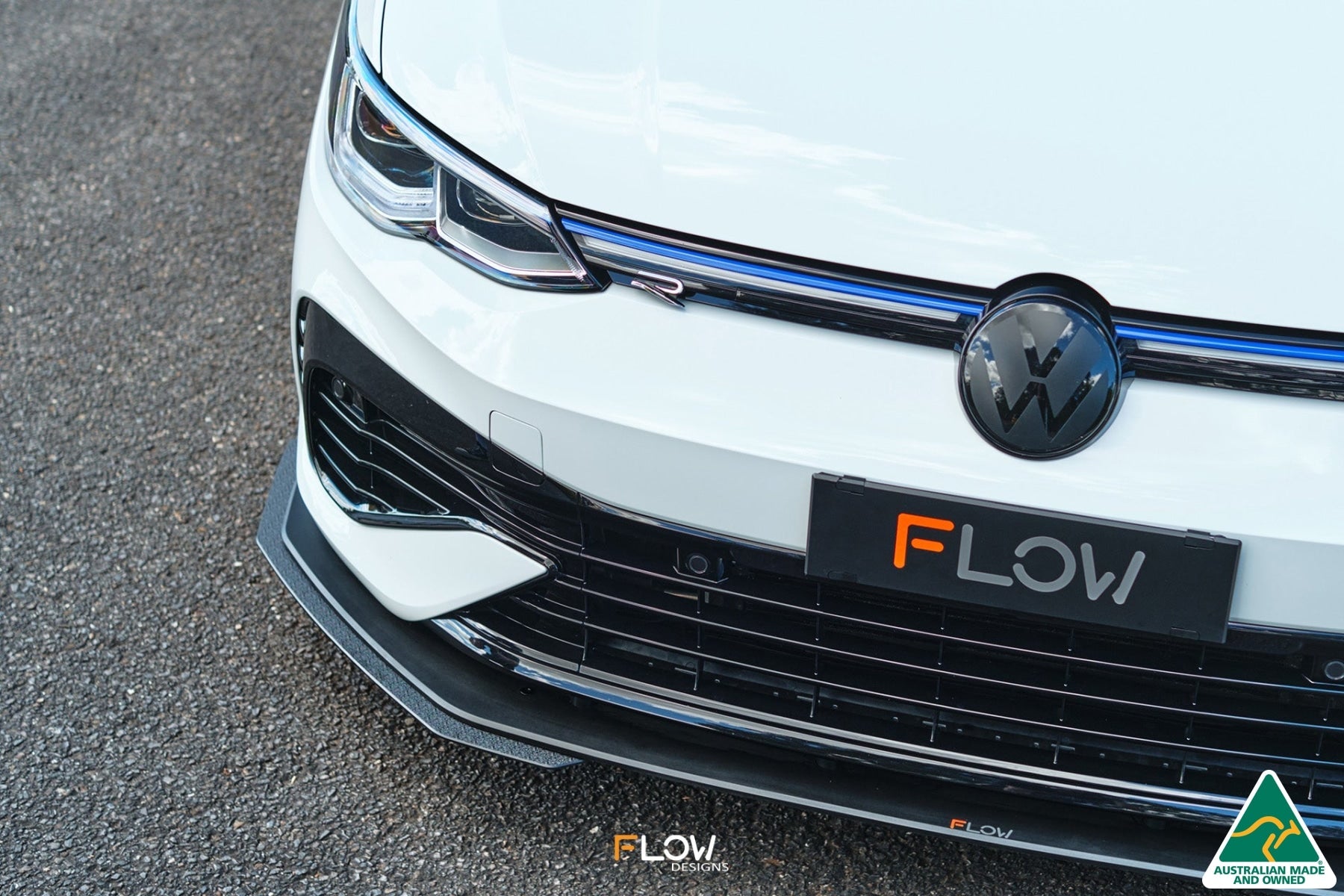 Flow Designs MK8 Golf R Front Lip Splitter Extensions (Pair) - iilumolab