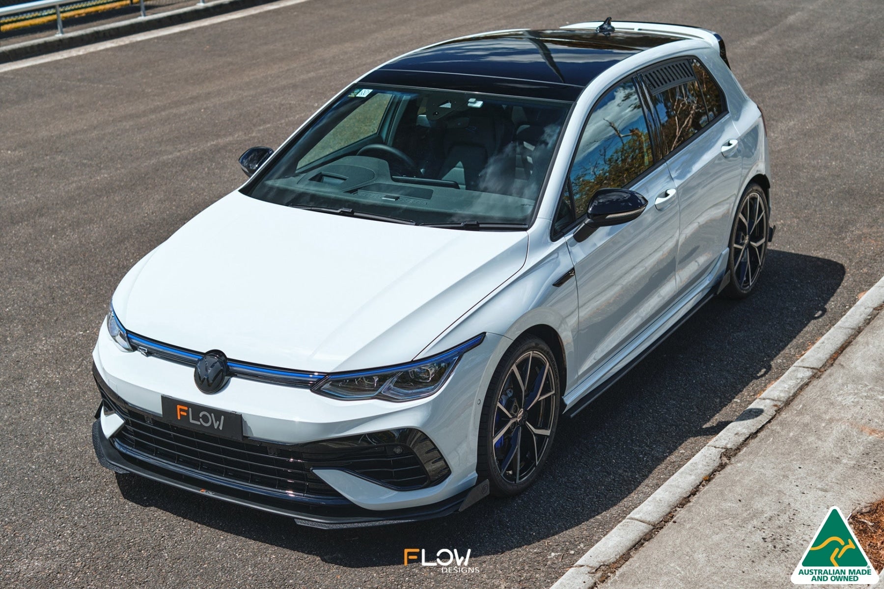 Flow Designs MK8 Golf R Front Lip Splitter Extensions (Pair) - iilumolab