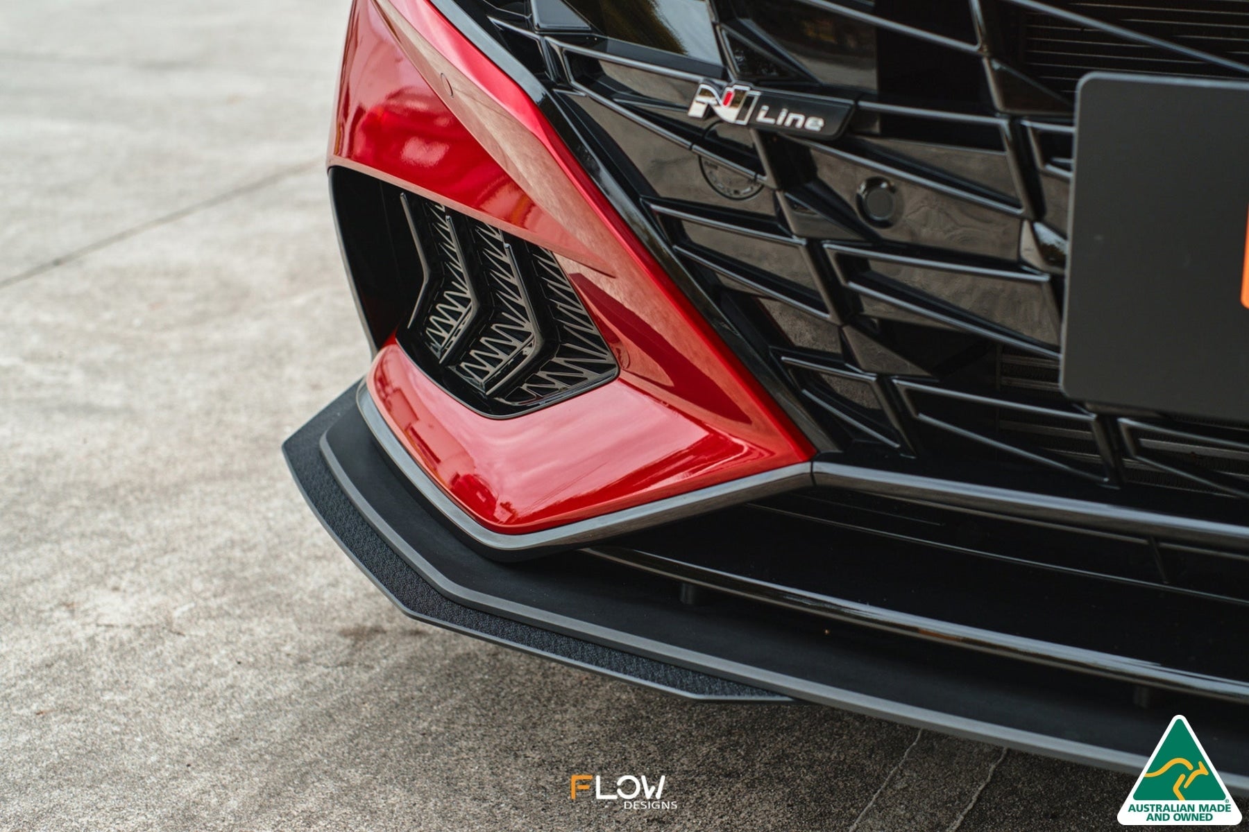 Flow Designs CN7 Elantra N Line Sedan 2020 Front Lip Splitter Extensions (Pair) - iilumolab