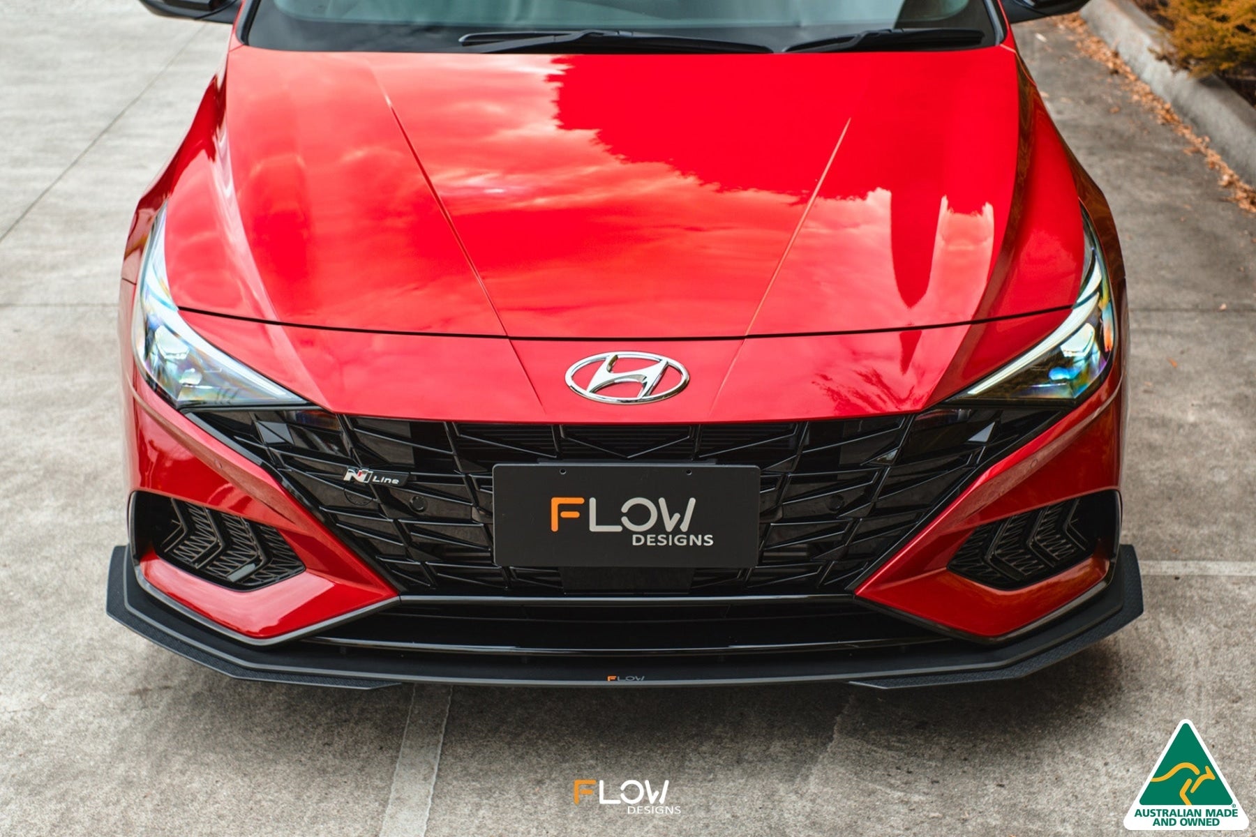 Flow Designs CN7 Elantra N Line Sedan 2020 Front Lip Splitter & Mounting Brace - iilumolab