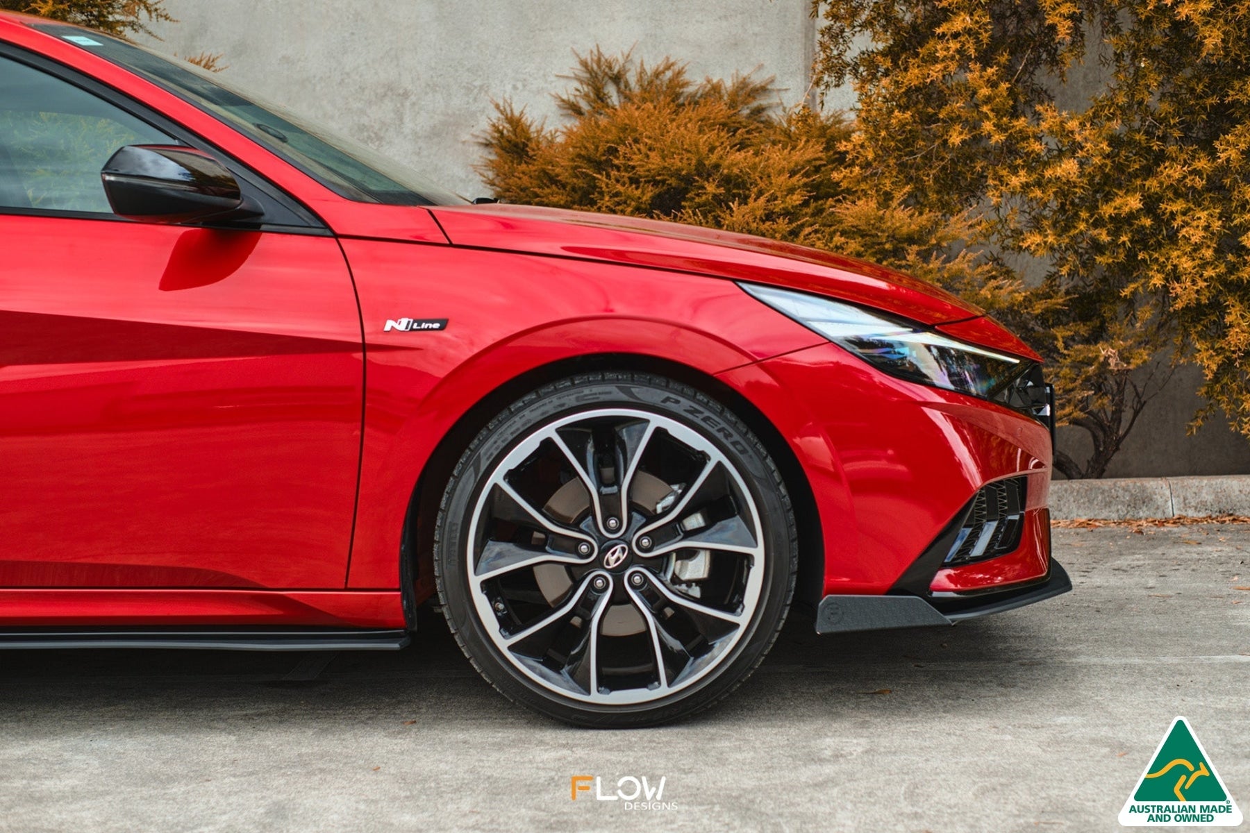 Flow Designs CN7 Elantra N Line Sedan 2020 Front Lip Splitter & Mounting Brace - iilumolab