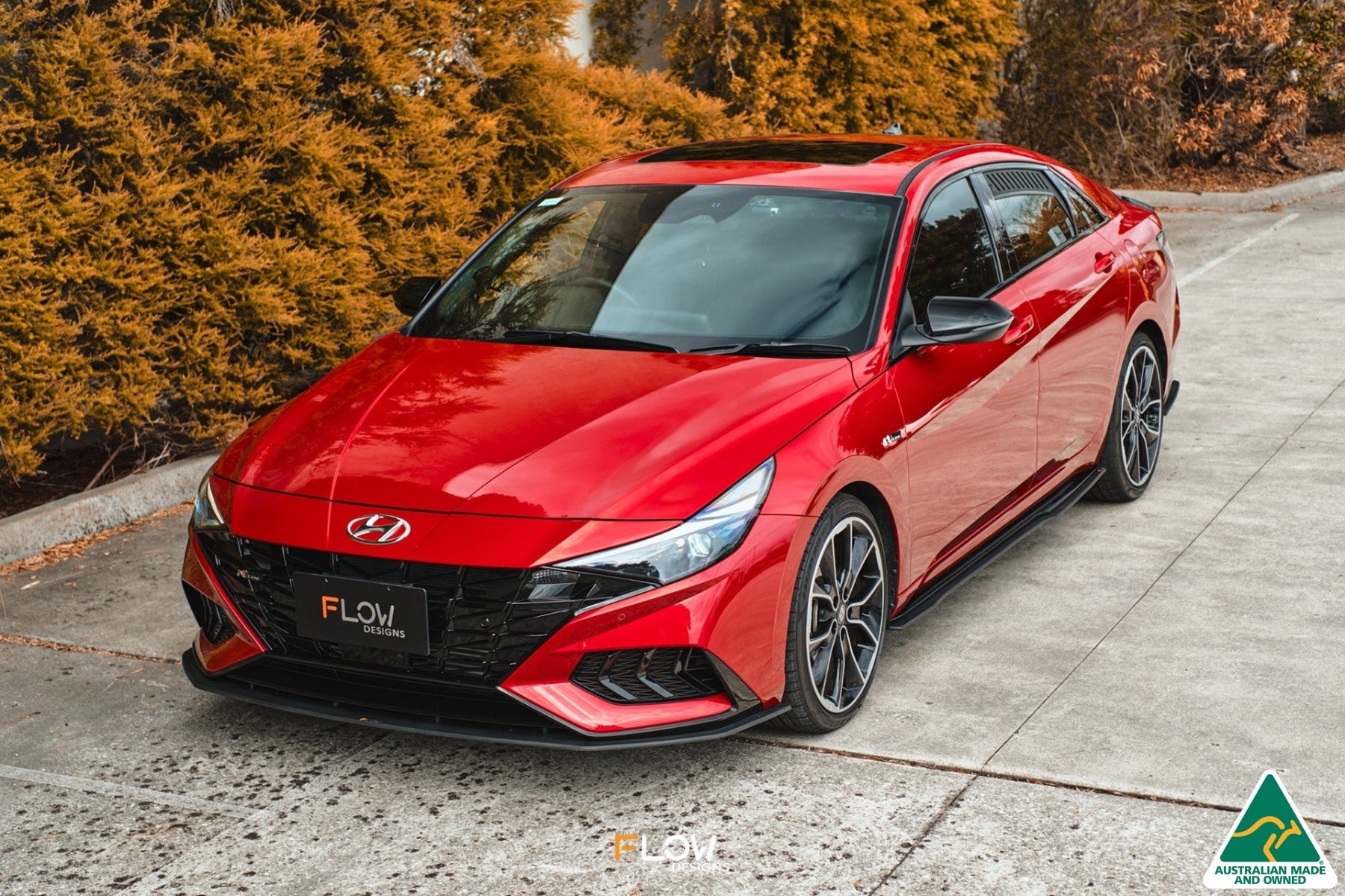 Flow Designs CN7 Elantra N Line Sedan 2020 Front Lip Splitter & Mounting Brace - iilumolab