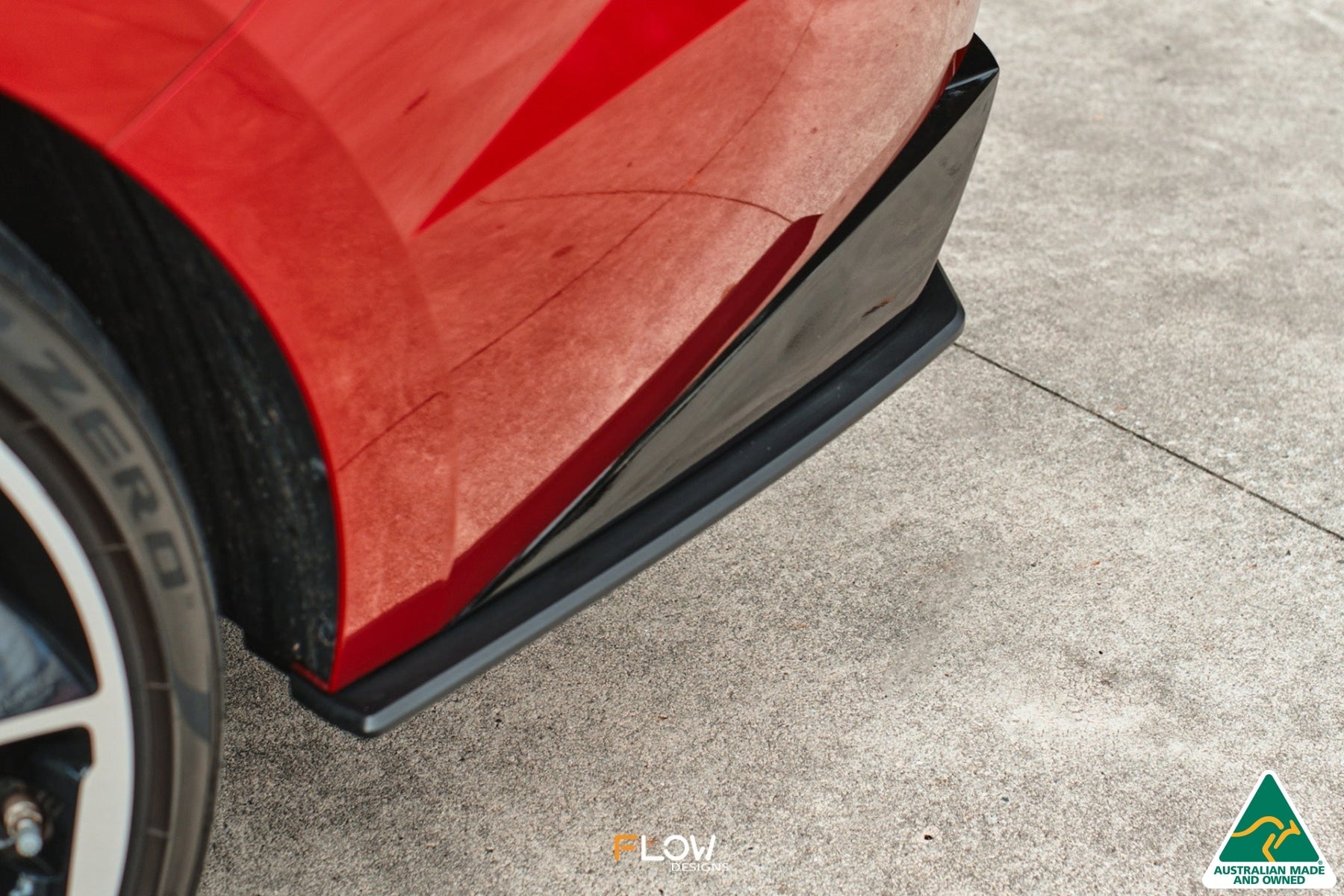 Flow Designs DEMO STOCK - CN7 i30 N Line Sedan 2020 - 2022 Rear Spats (Pair) - GLOSS BLACK - iilumolab