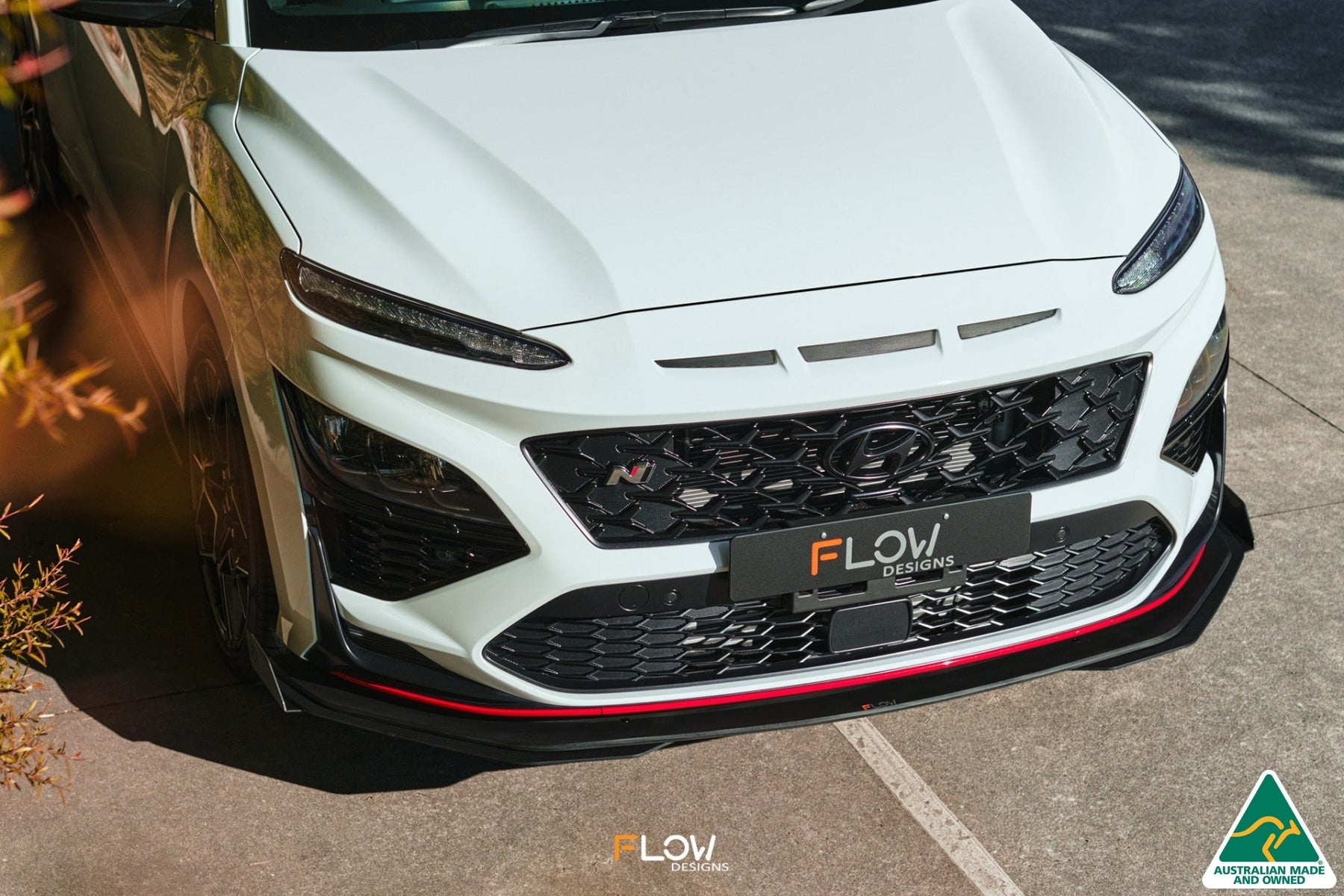 Flow Designs EX-DISPLAY - Kona N Front Lip Splitter - TEXTURED MATTE BLACK - iilumolab