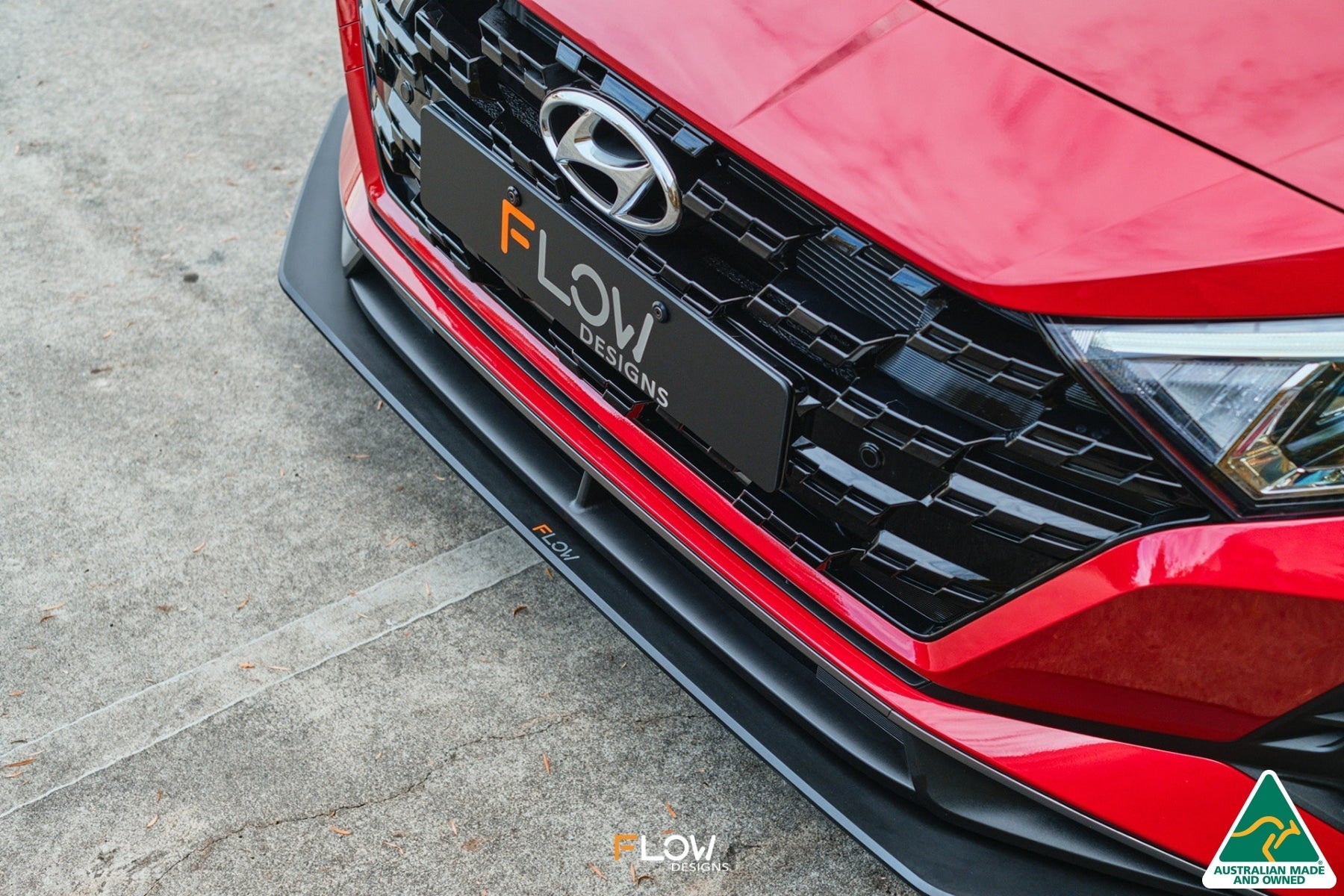 Flow Designs i20 N BC3 Front Lip Splitter & Mounting Brackets