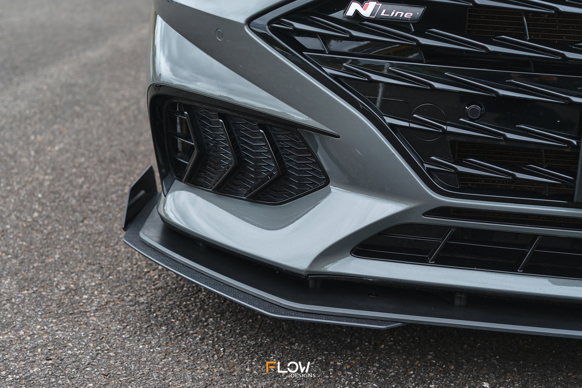 Flow Designs DN8 Sonata N Line 2020-2023 Front Lip Splitter & Reinforcement Bracket - iilumolab