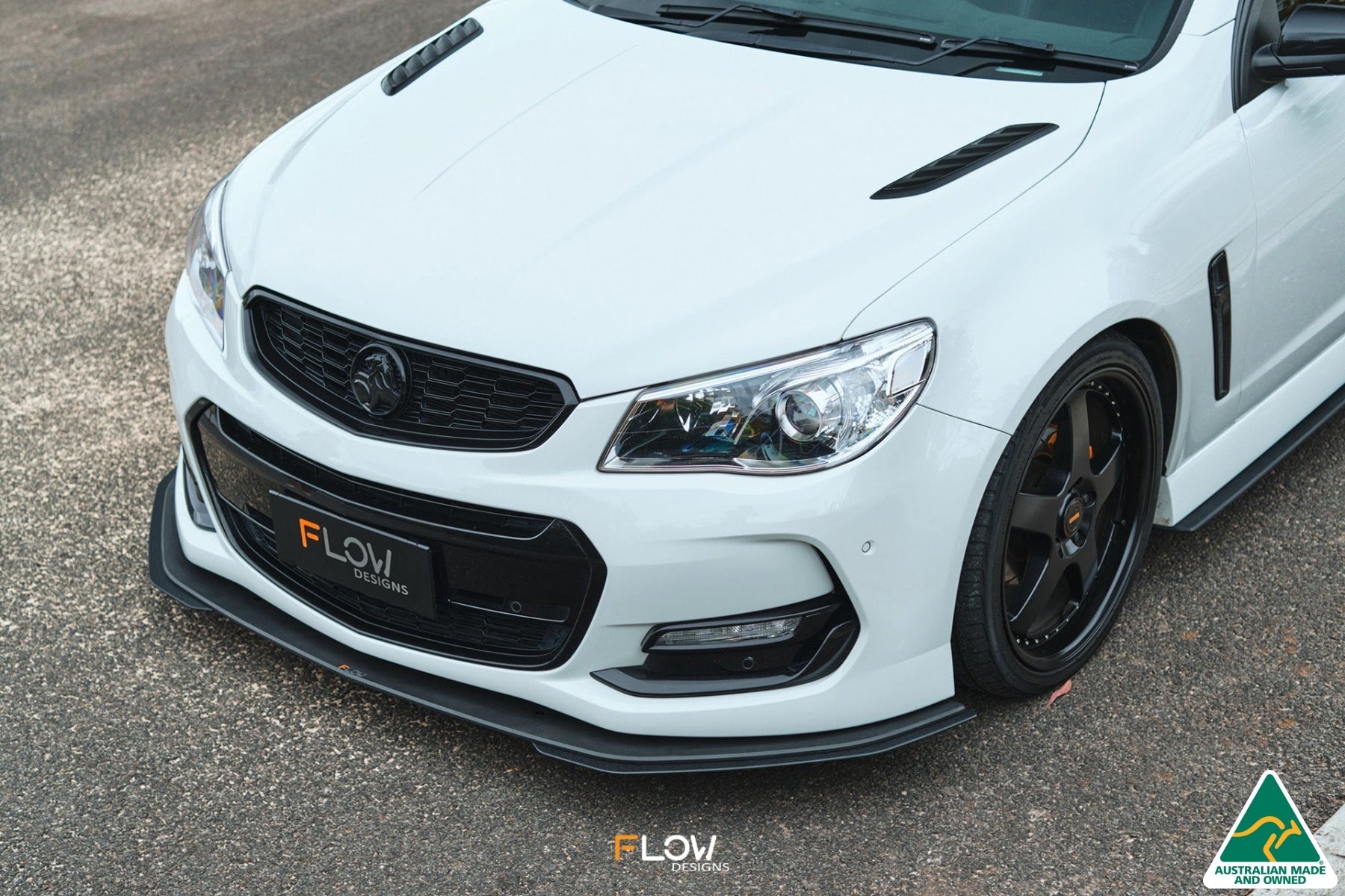 Flow Designs VF Commodore S2 Sedan Front Lip Splitter Extensions (Pair)