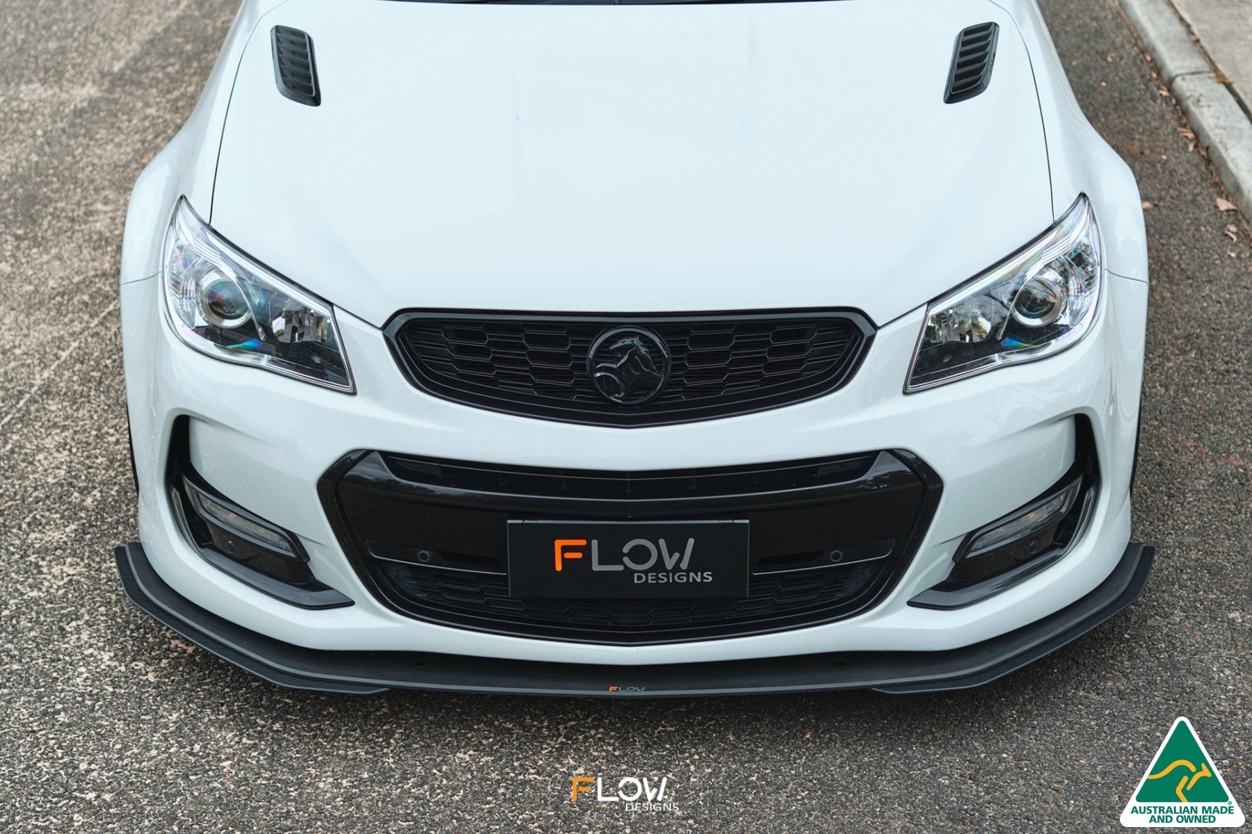 Flow Designs VF Commodore S2 Sedan Front Lip Splitter Extensions (Pair)