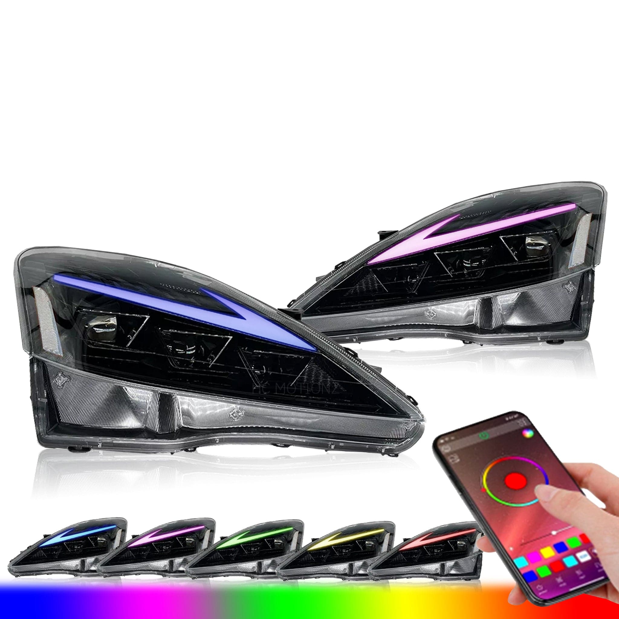2006-2013 LEXUS IS250 IS350 ISF RGB LED HEADLIGHTS - iilumo