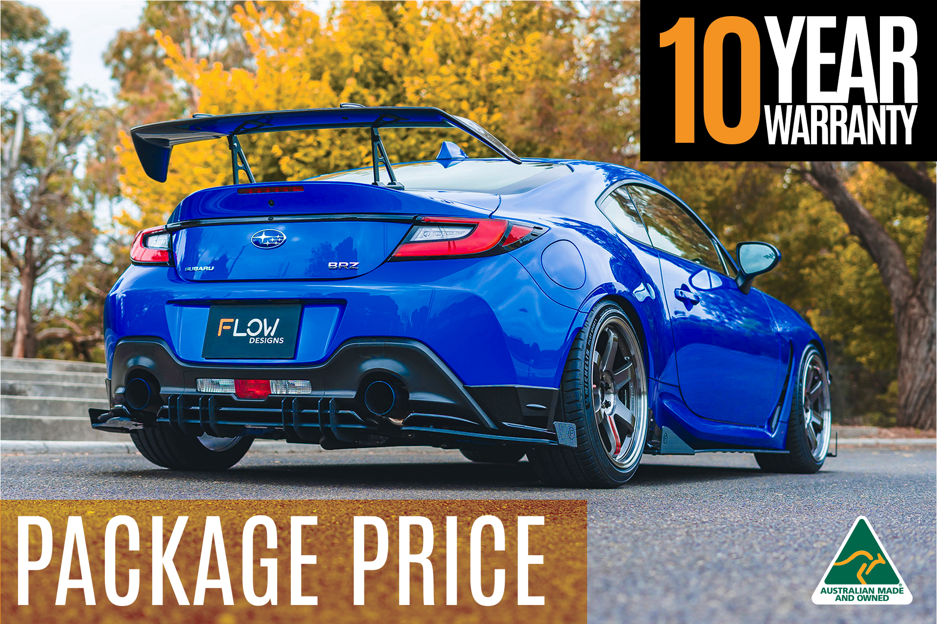 Flow Designs ZD8 BRZ STI Full Lip Splitter Set (TEXTURED BLACK) - iilumolab