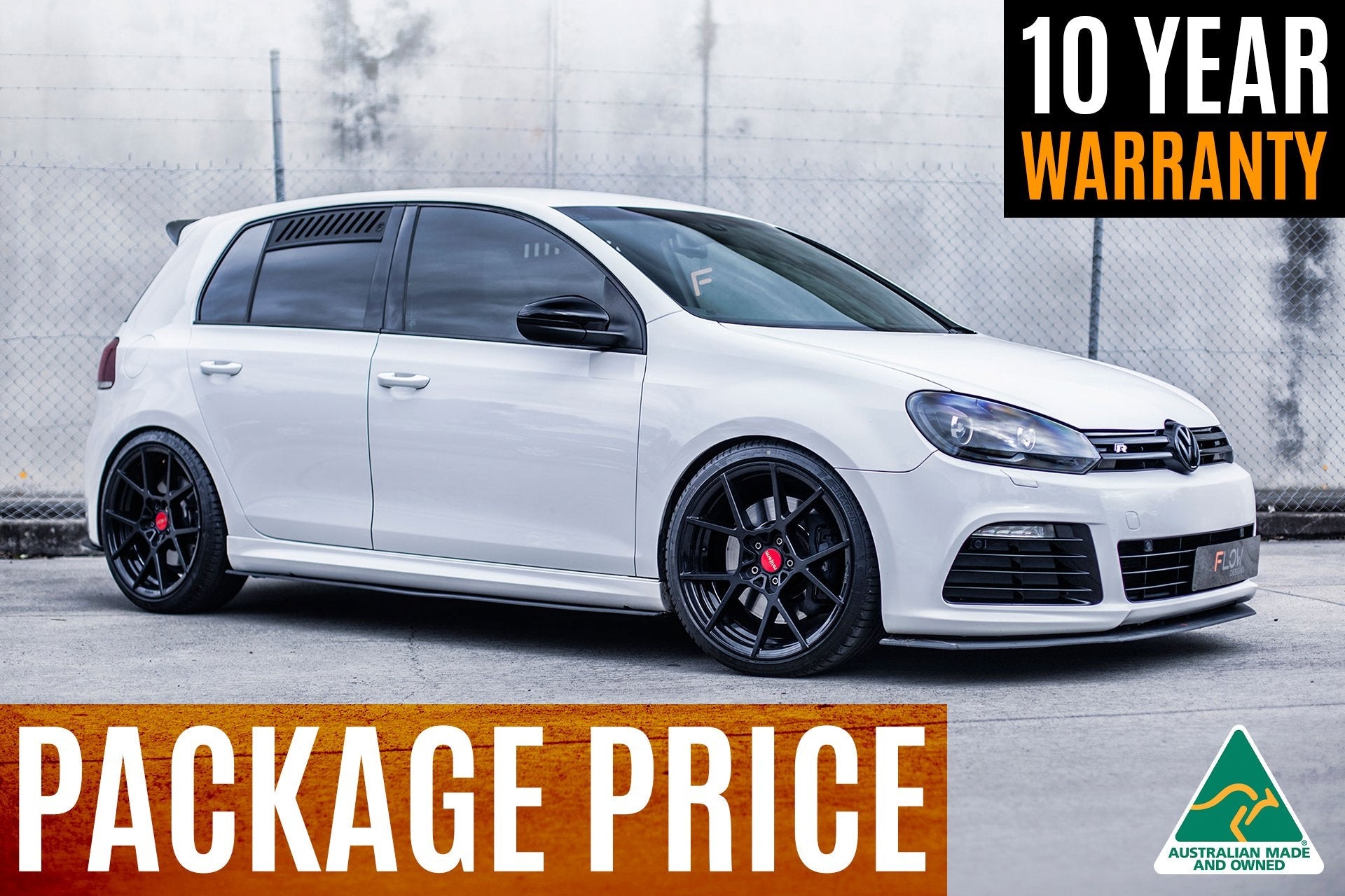 Flow Designs MK6 Golf R Full Lip Splitter Set - iilumolab