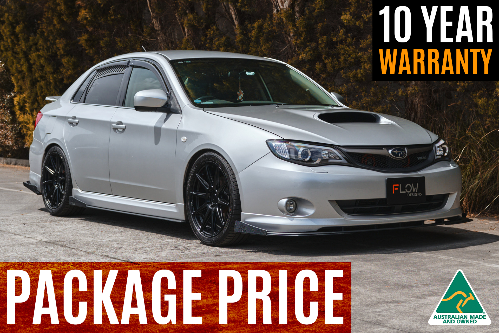 Flow Designs Impreza WRX/RS G3 Sedan PFL Full Lip Splitter Set - iilumolab