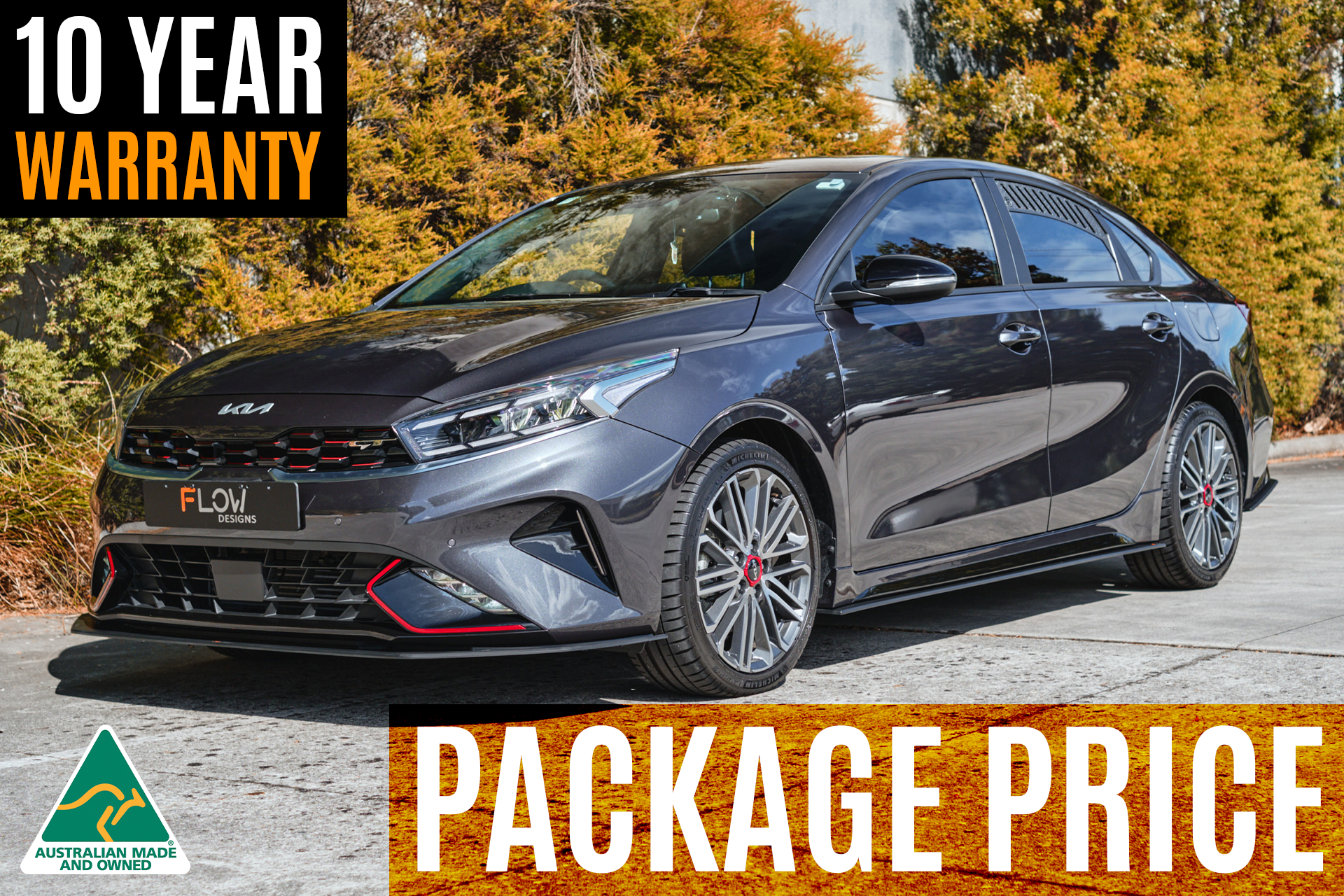 Flow Designs Cerato GT Sedan FL Full Lip Splitter Set - iilumolab