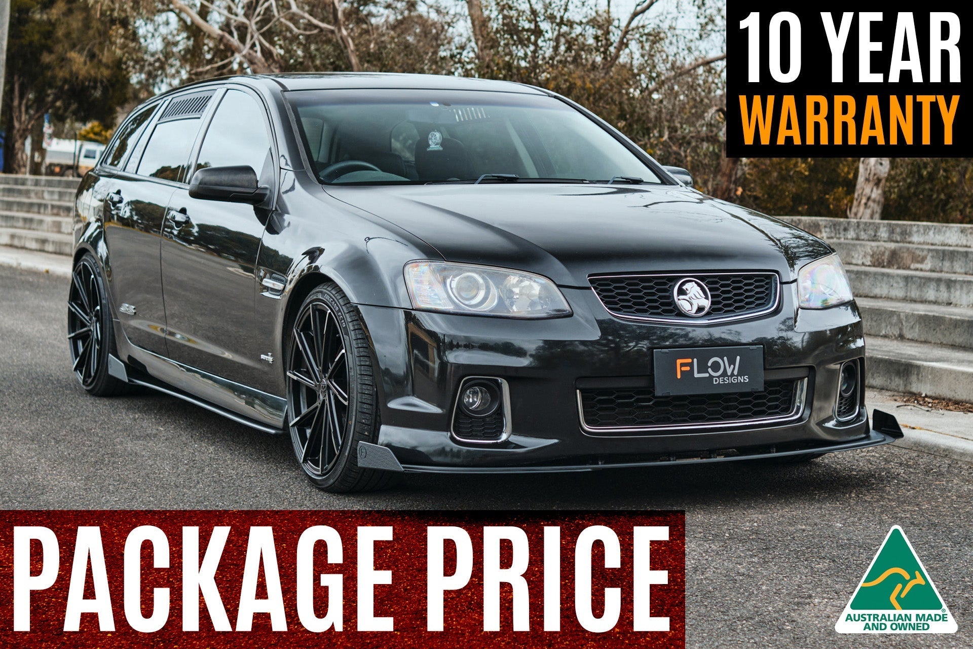 Flow Designs VE Commodore S2 Wagon Full Lip Splitter Set - iilumolab