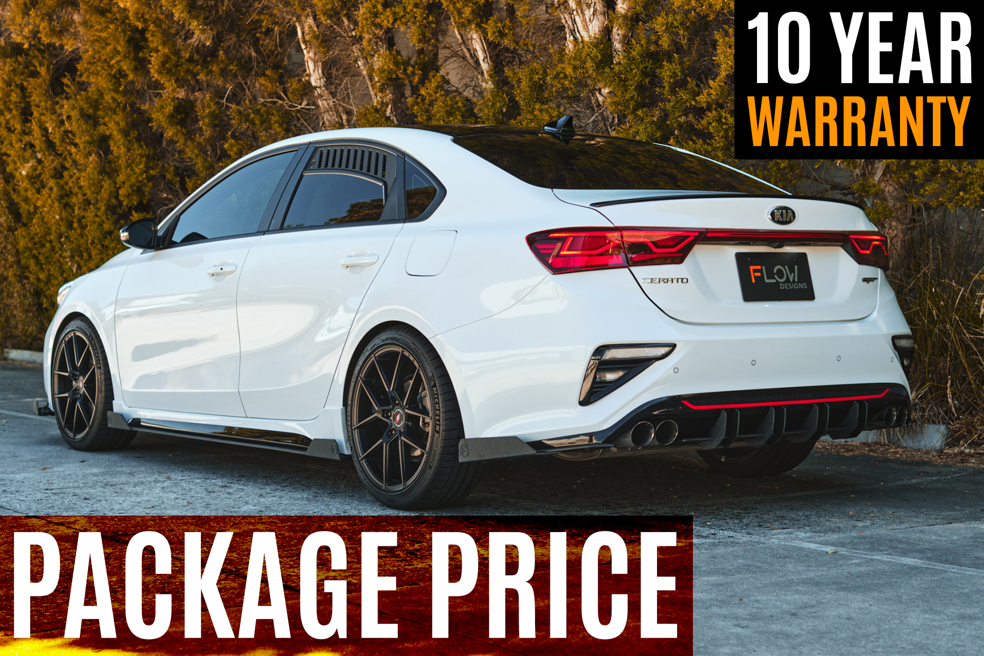 Flow Designs Cerato GT Sedan PFL Full Lip Splitter Set - iilumolab