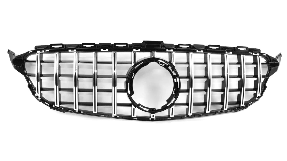 AMG Panamericana Style Grille for Mercedes C Class (AMG Line) C205/W205 19-22 - Silver