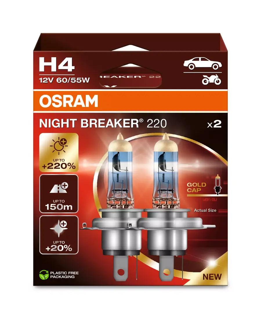 OSRAM NIGHT BREAKER +220% : H4 - iilumo