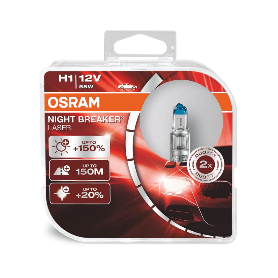 OSRAM NIGHT BREAKER LASER +150% HALOGEN : H1 - iilumo