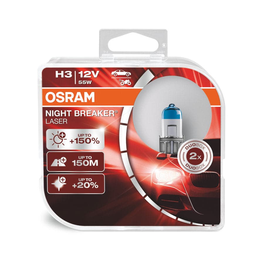 OSRAM NIGHT BREAKER LASER +150% HALOGEN : H3 - iilumo