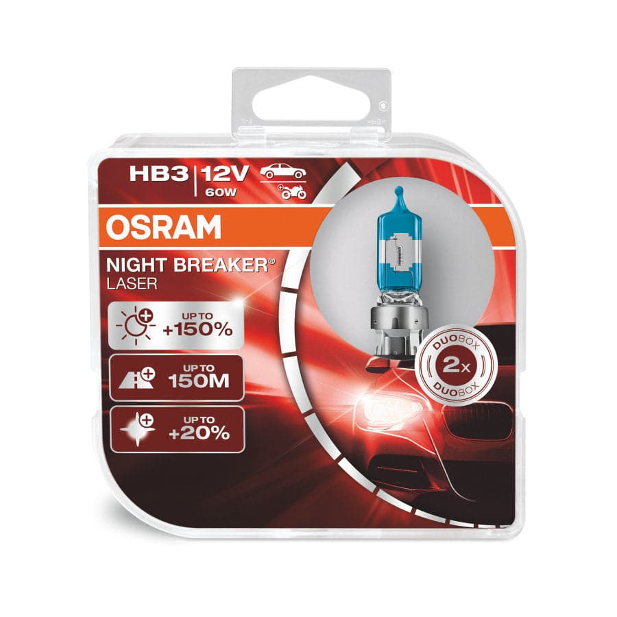 OSRAM NIGHT BREAKER LASER +150% HALOGEN : HB3 - iilumo