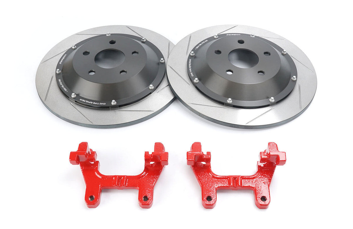 Paragon 2-Piece Rotors Rear Pair 350x11mm for Honda Civic Type R FK8 / FL5 - Larger Rotor