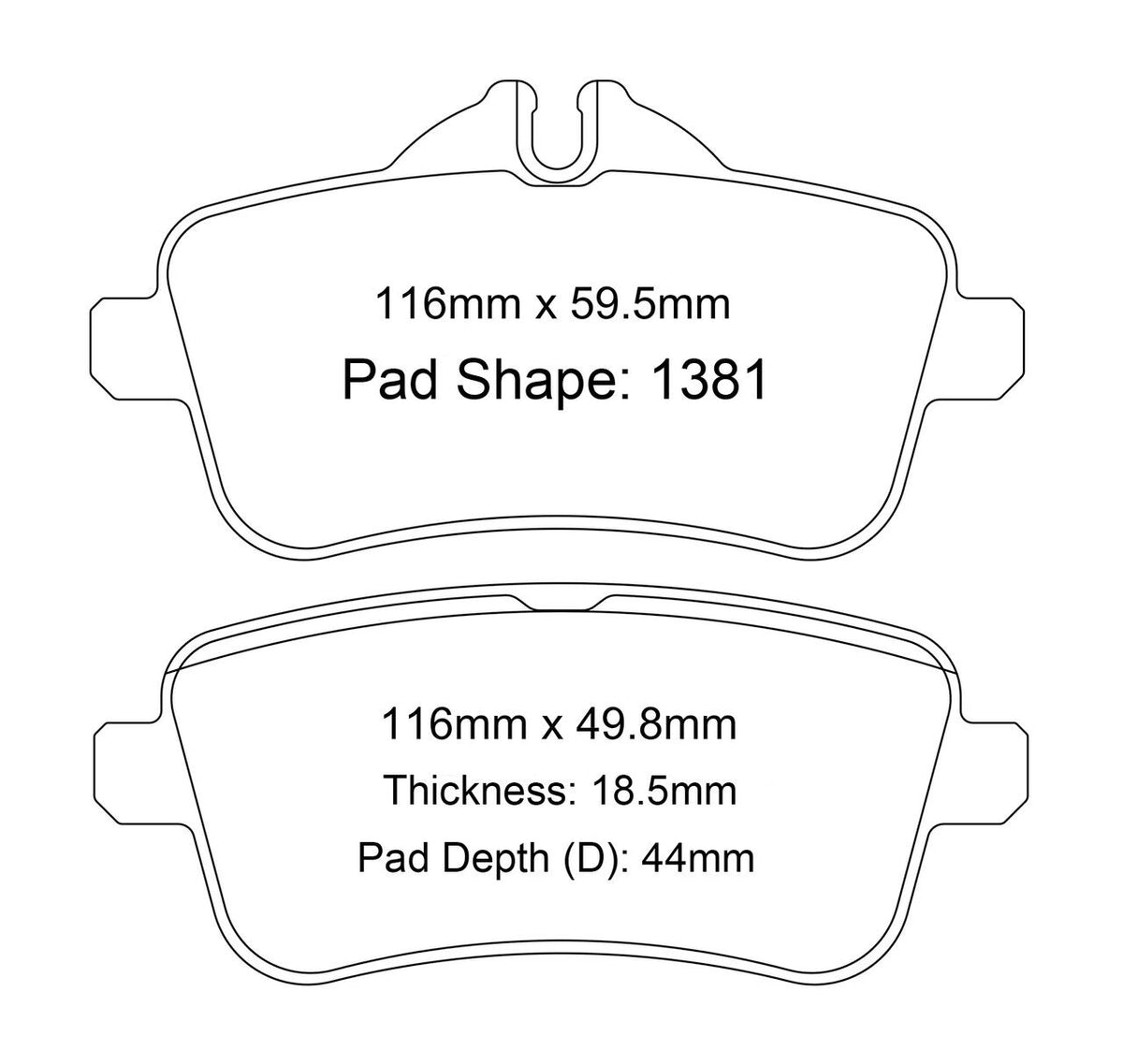 Paragon Brake Pads R7 PBP1381 for Mercedes CLA45 C117, A45 AMG W176