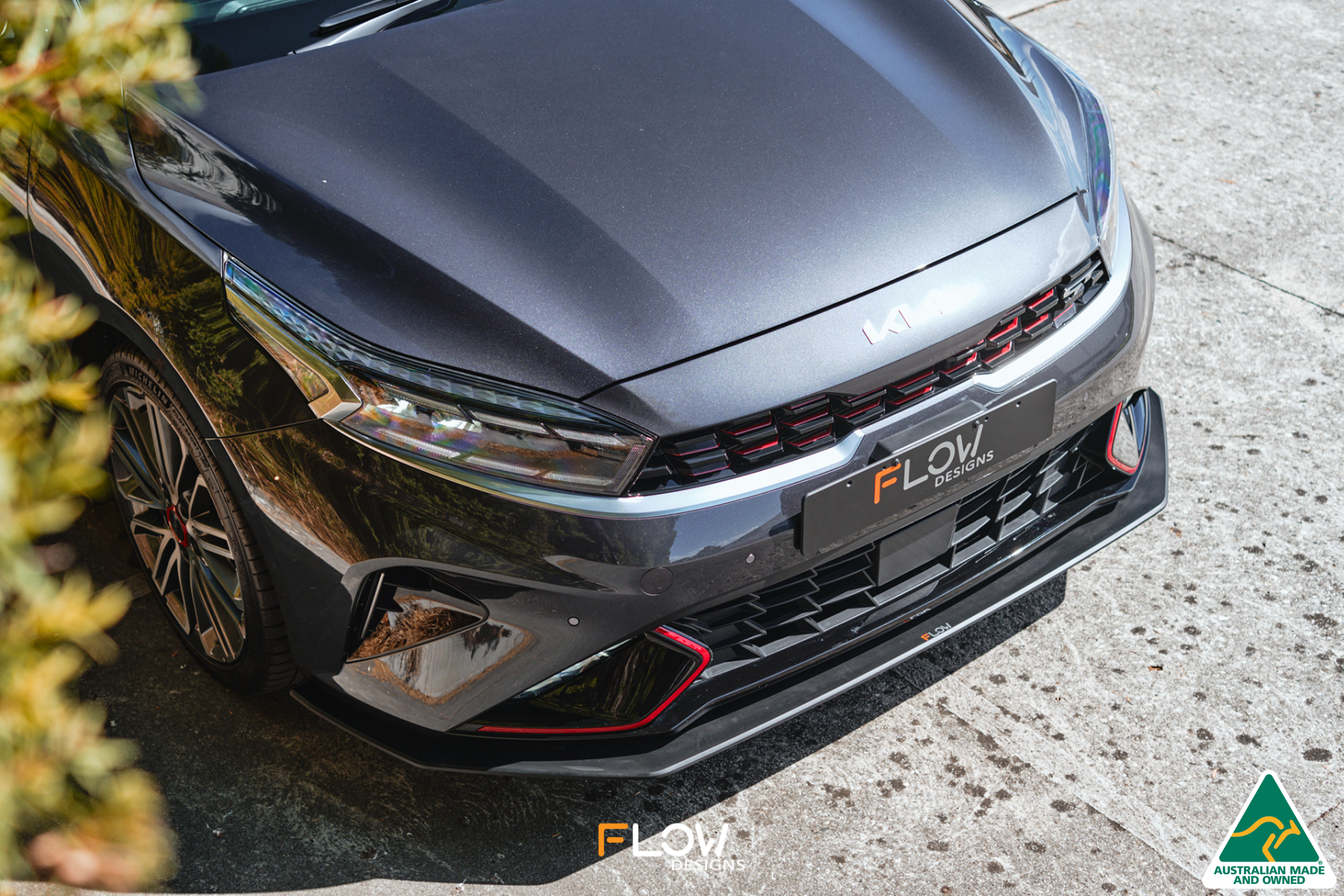Flow Designs Cerato GT FL Front Lip Splitter & Mounting Brace - iilumolab